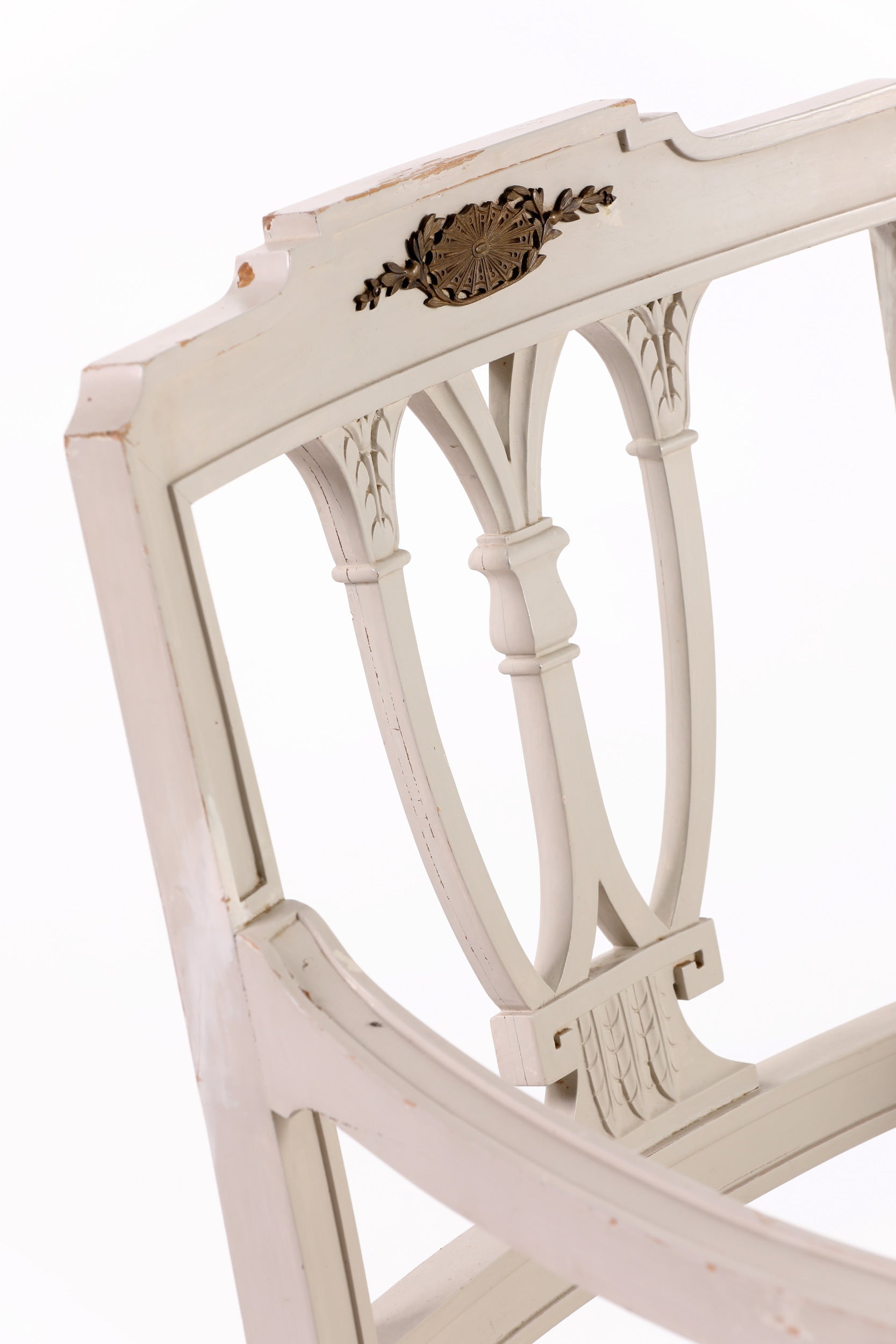 Pair of ivory lacquered 1950s armchairs