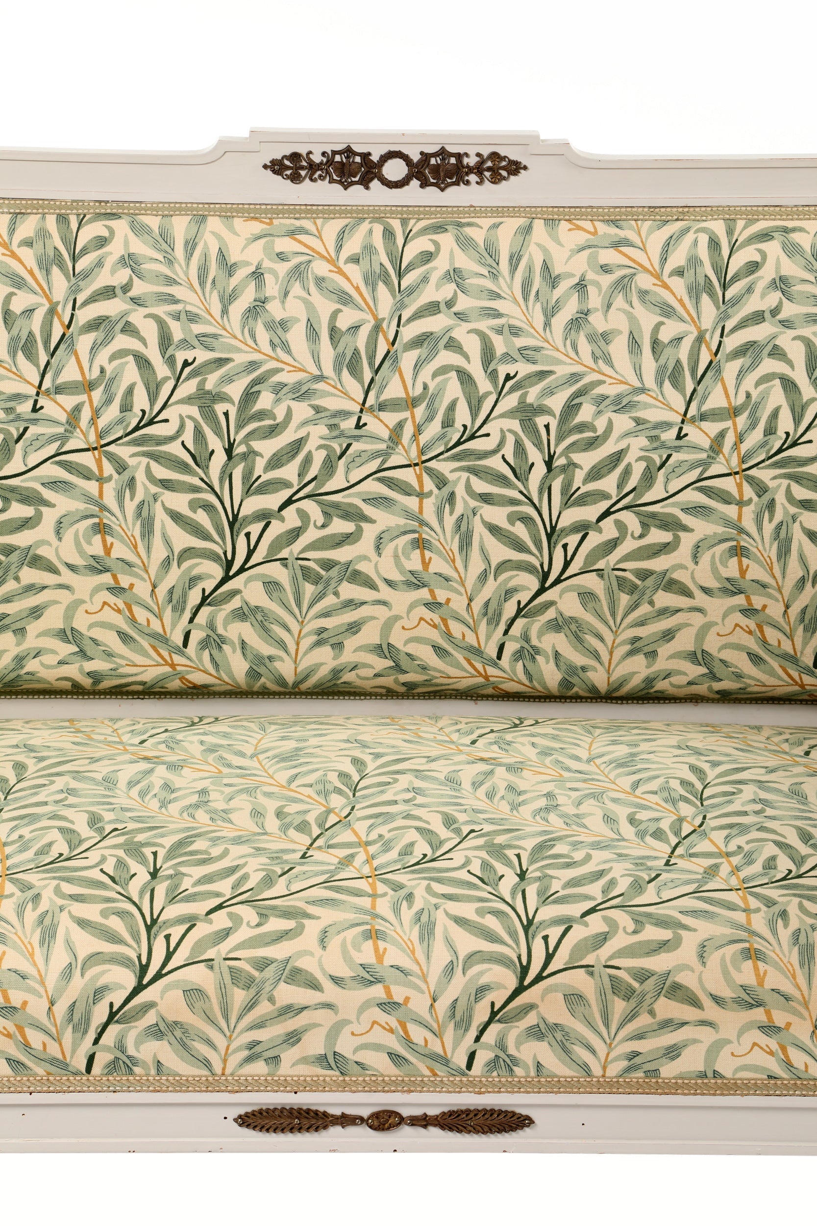 2 seater sofa from the 50s in ivory lacquered leaf print