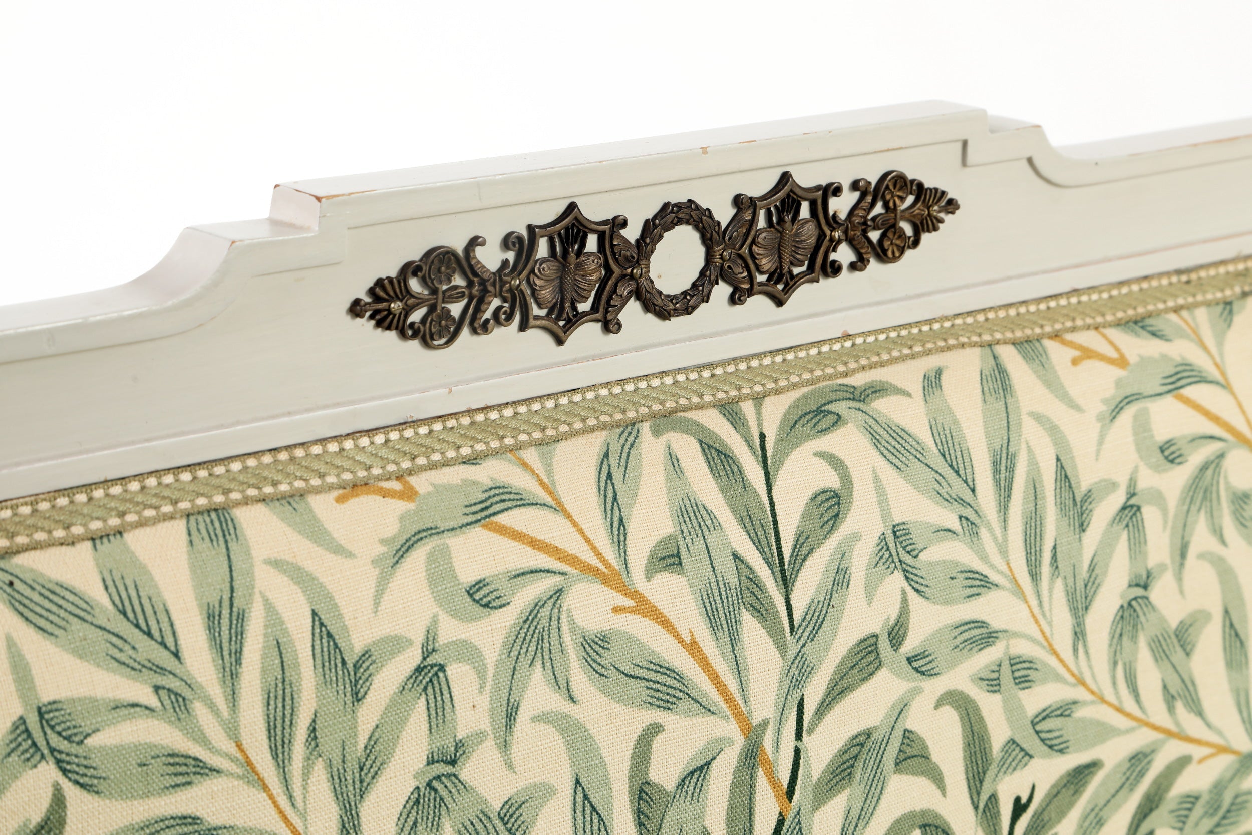 2 seater sofa from the 50s in ivory lacquered leaf print