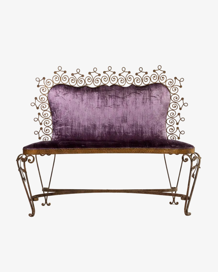 Pier Luigi Colli wrought iron bench from the 1950s