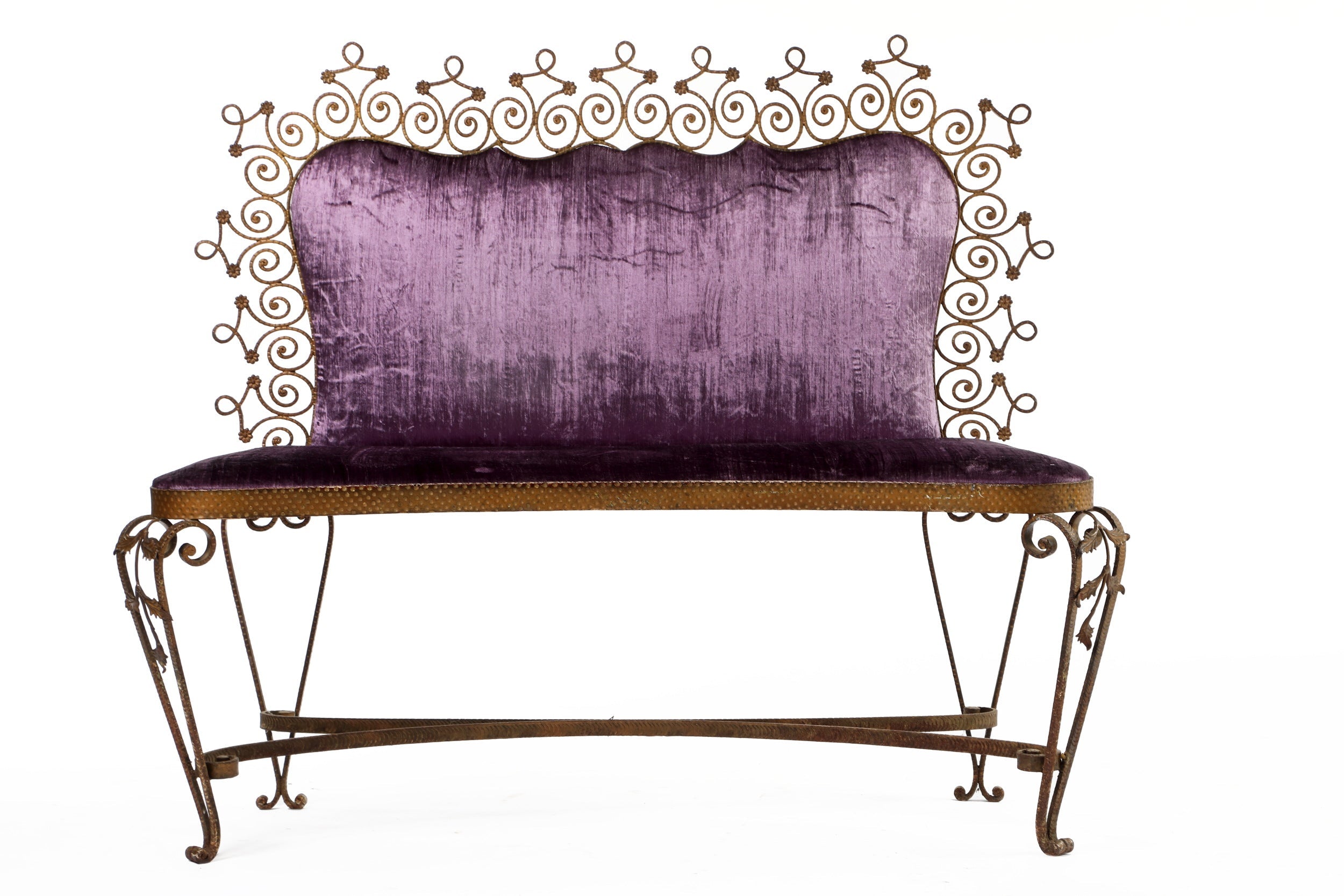 Pier Luigi Colli wrought iron bench from the 1950s
