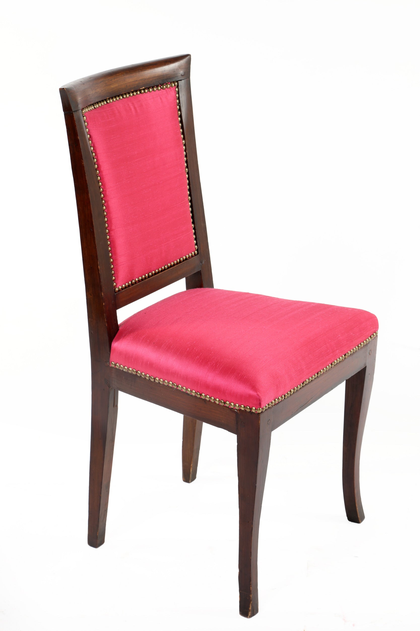 Four 50's chairs in pink fabric