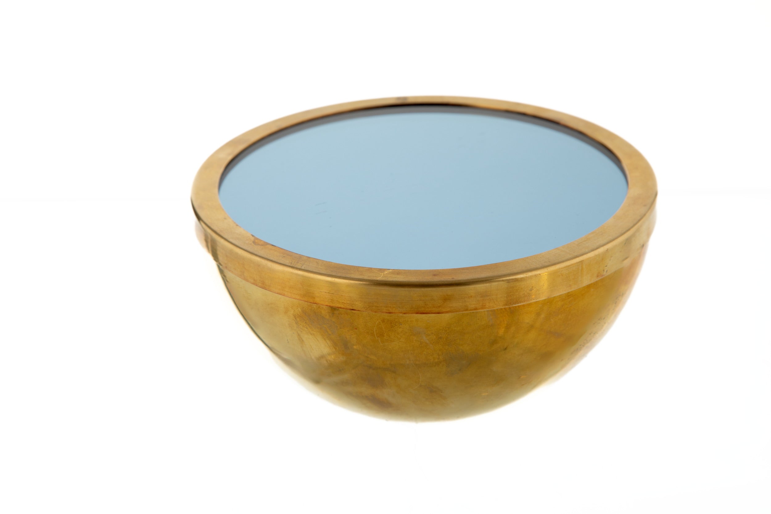 Spherical box in brass and glass from the 70s