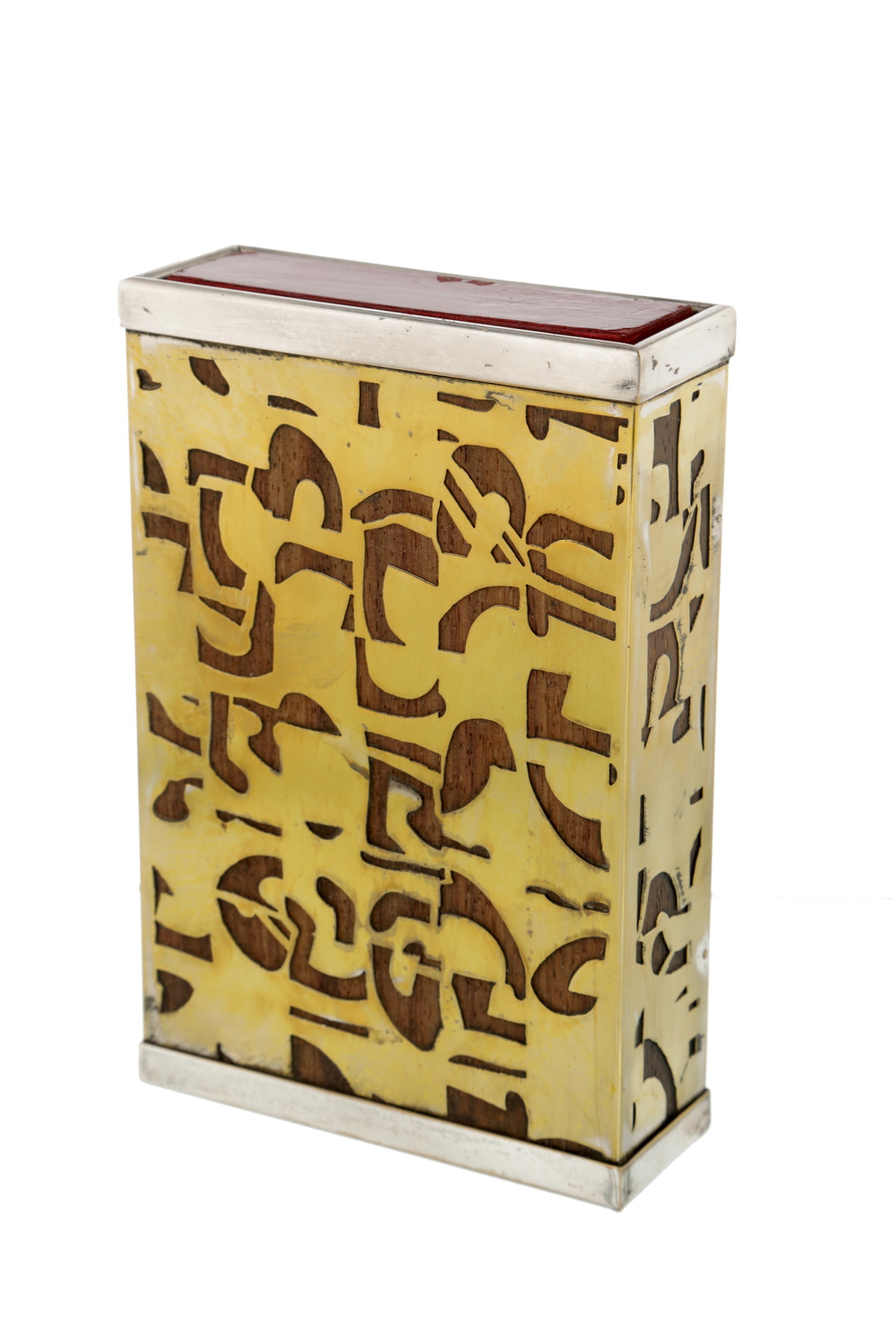 Wooden and perforated brass box from the 70s