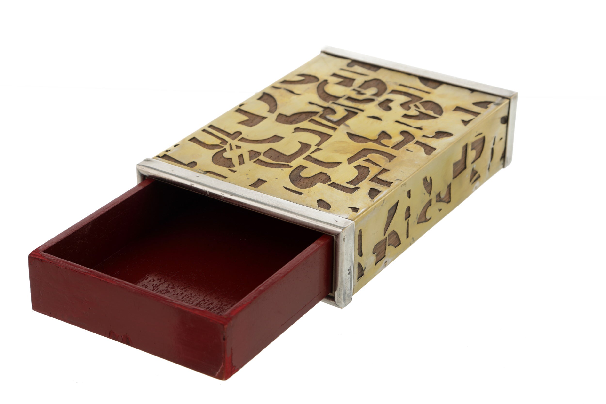 Wooden and perforated brass box from the 70s
