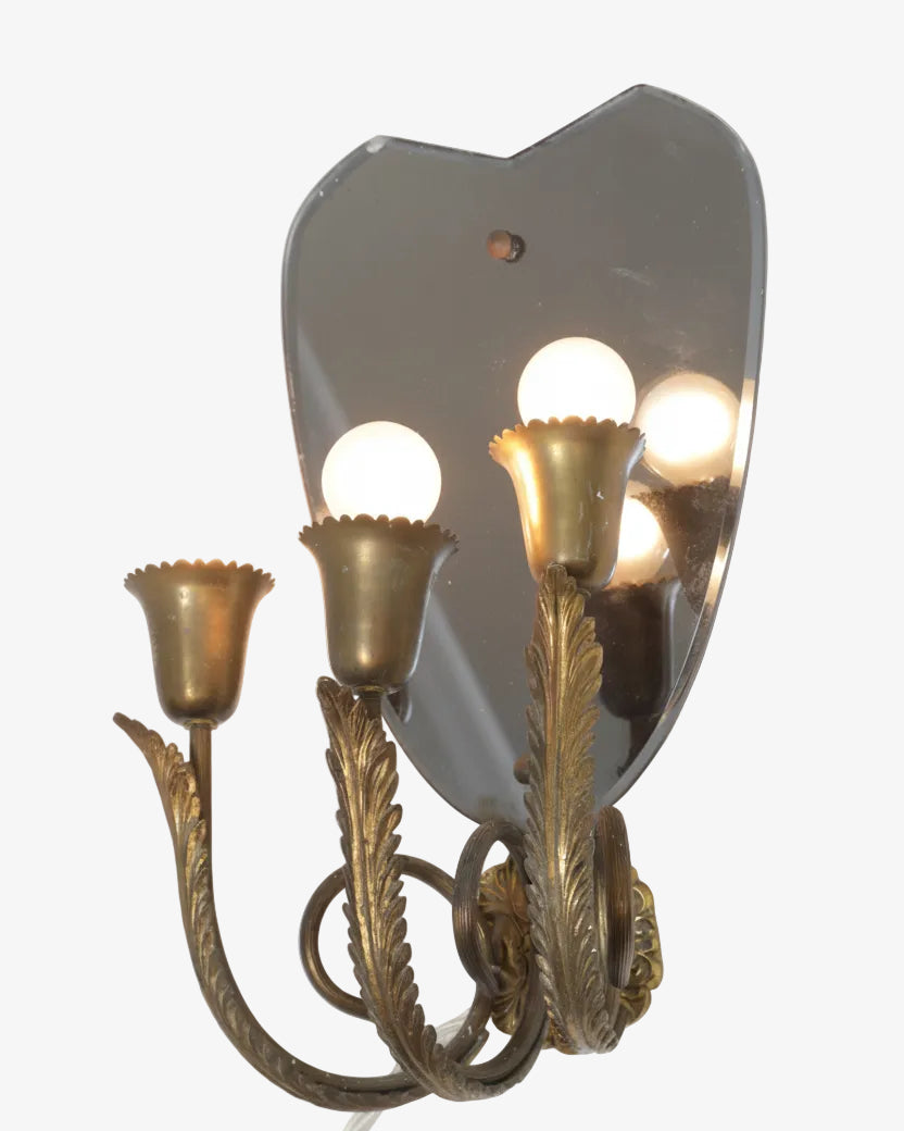 50's mirrored wall light