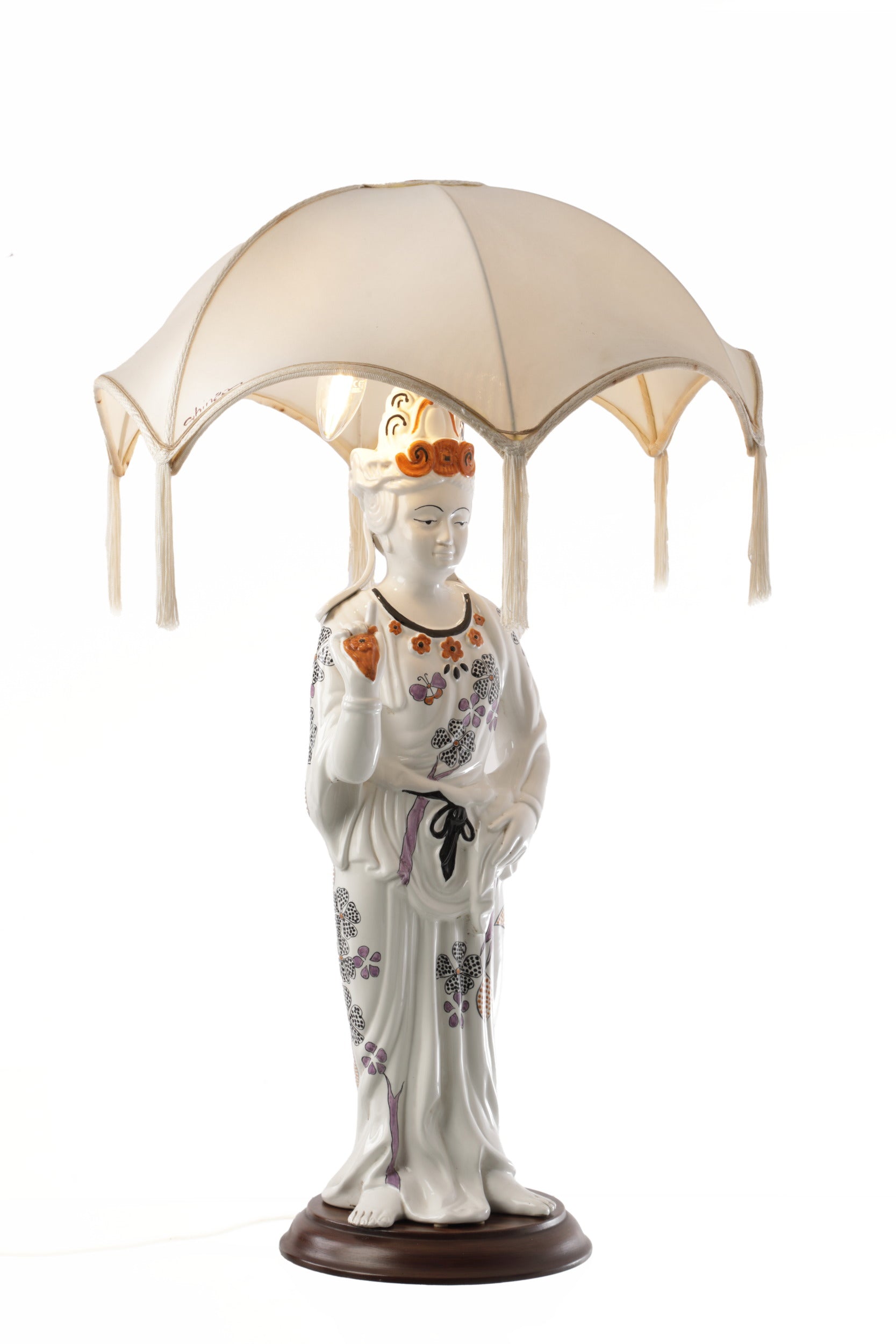Oriental ceramic lamp from the 70s