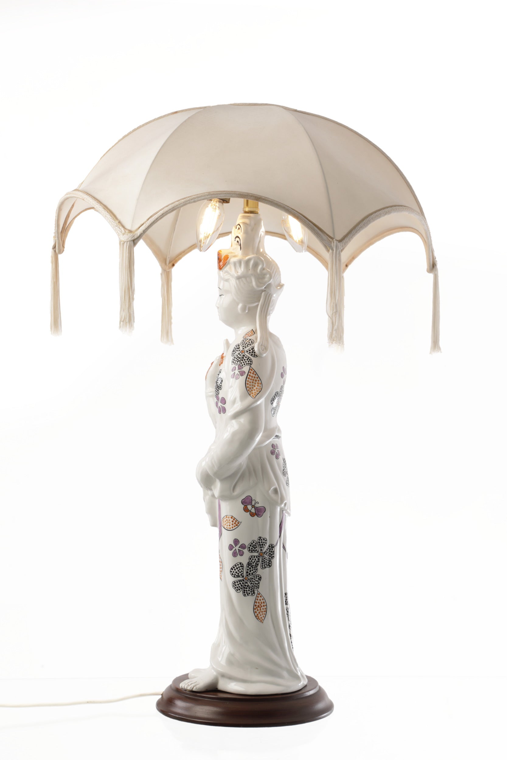 Oriental ceramic lamp from the 70s