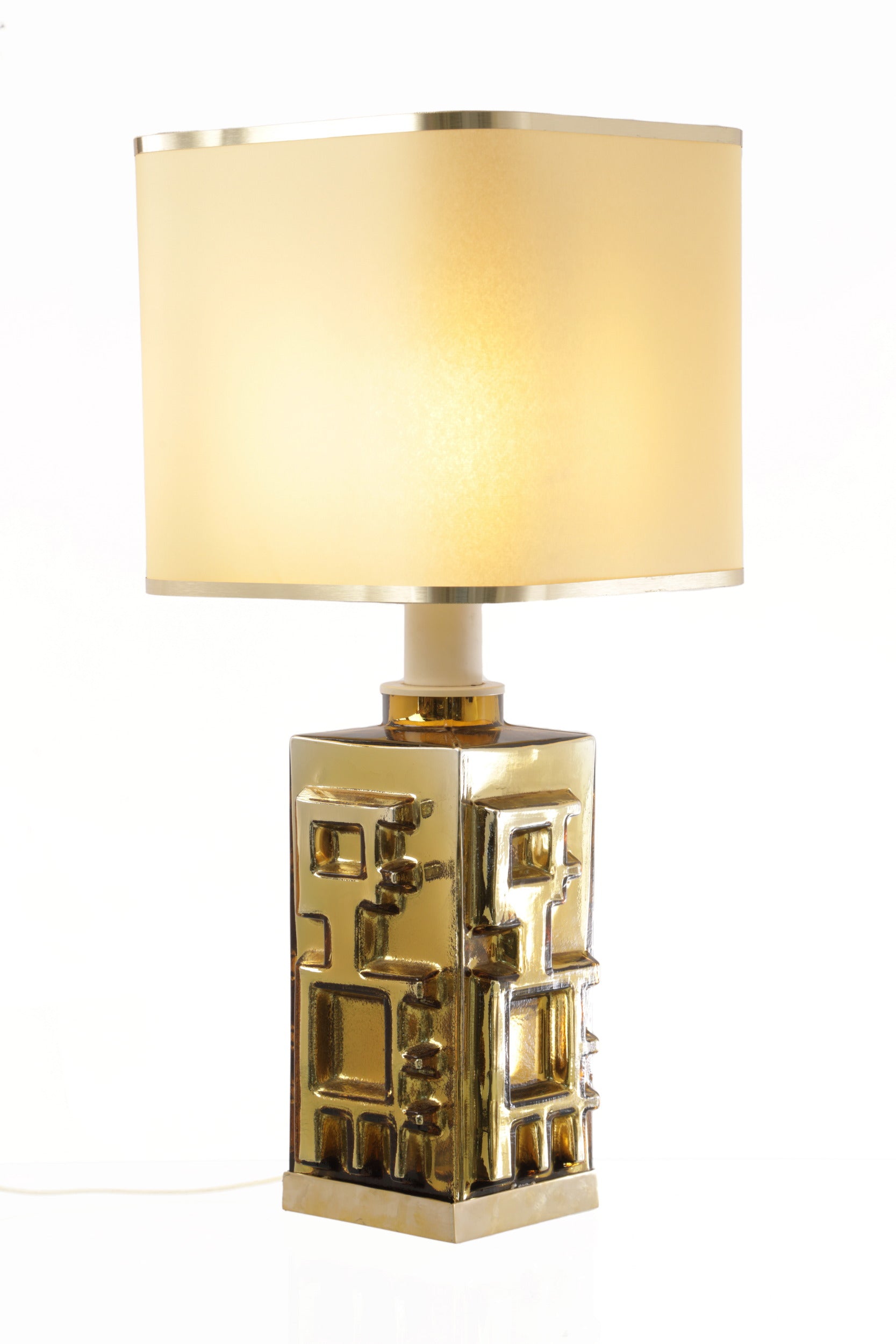 70's golden glass lamp