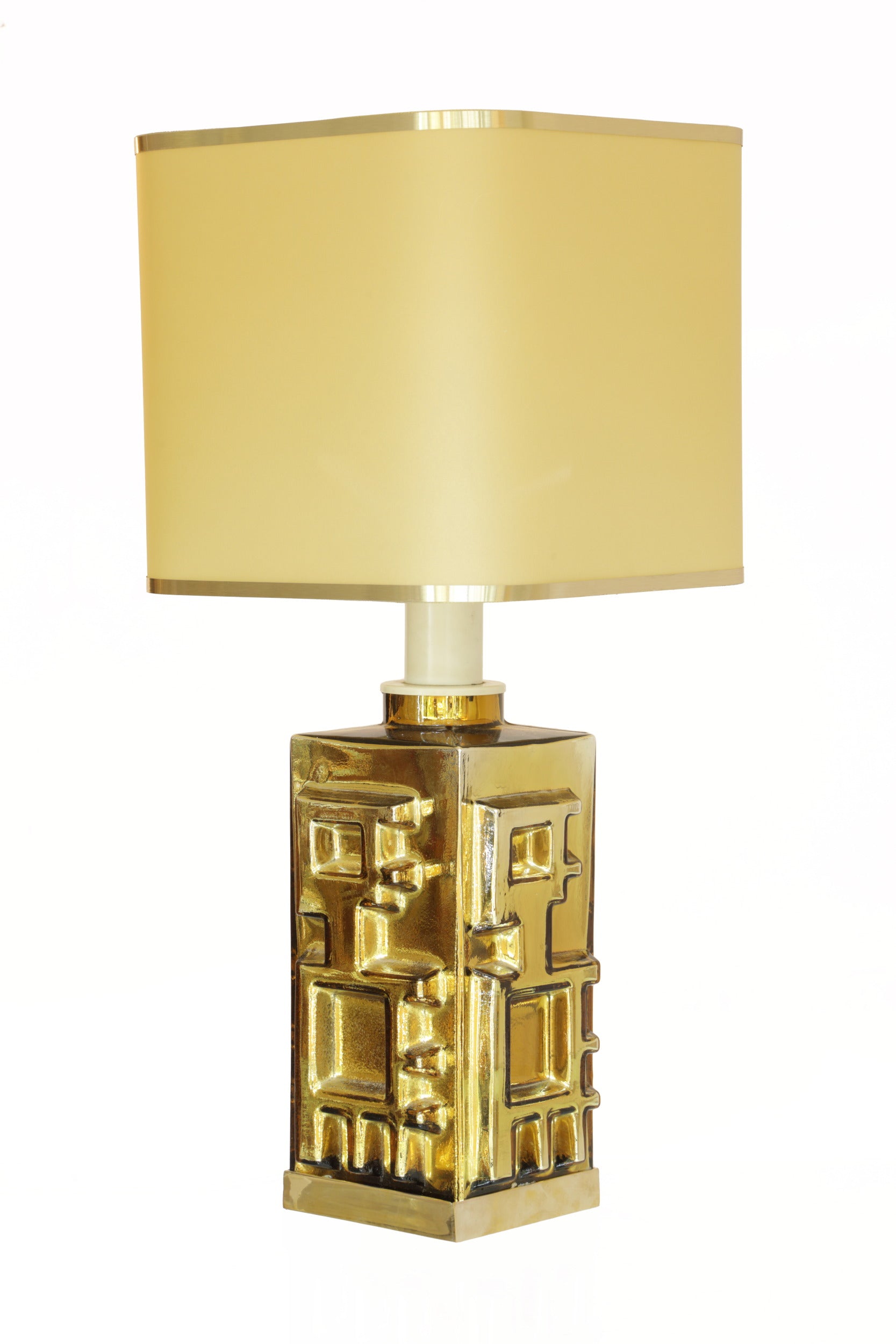 70's golden glass lamp