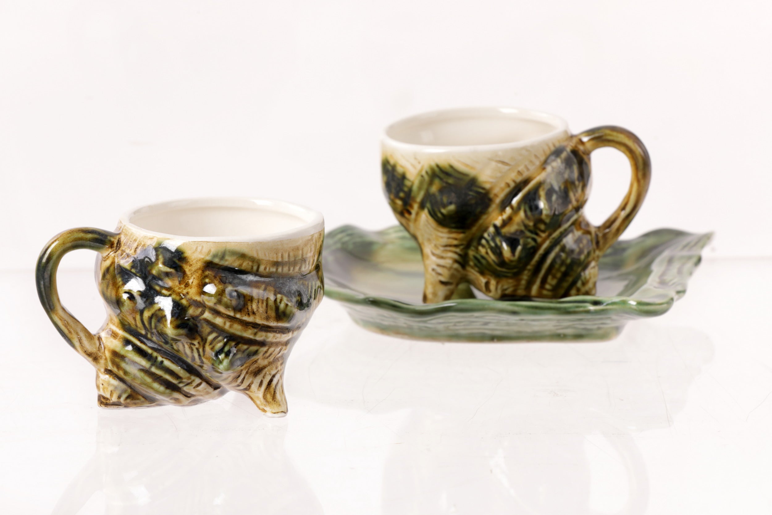 Hermit crab coffee service for 9 people, glazed ceramic, 1960s