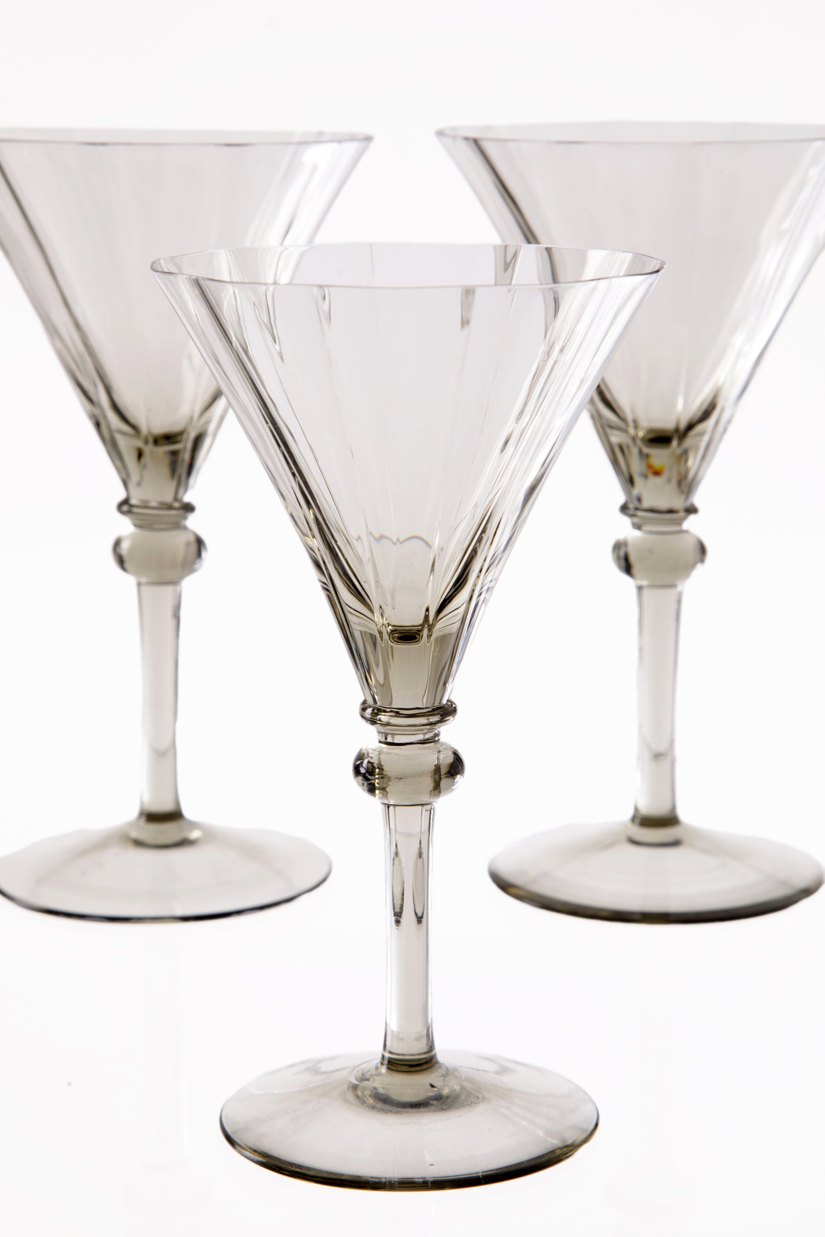 Smoked glass goblet set from the 1930s