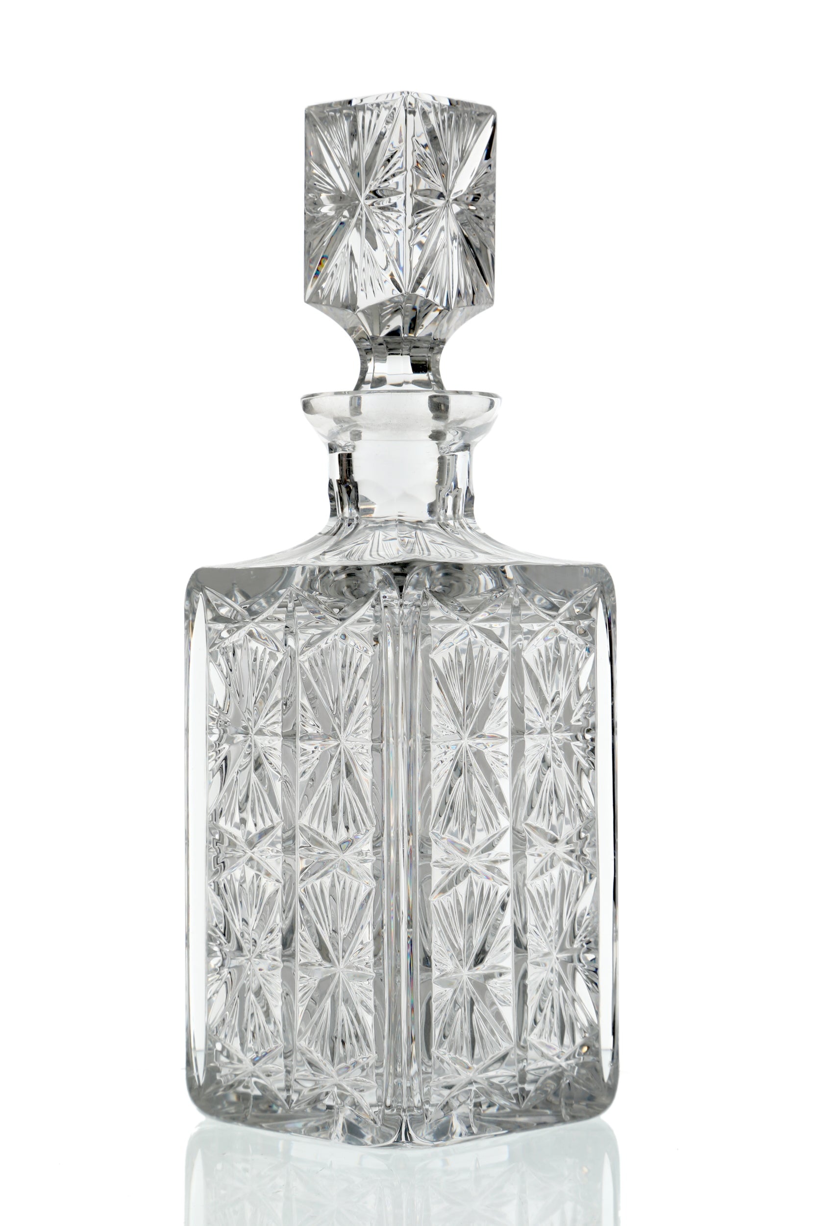 Cut glass liquor bottle 70s