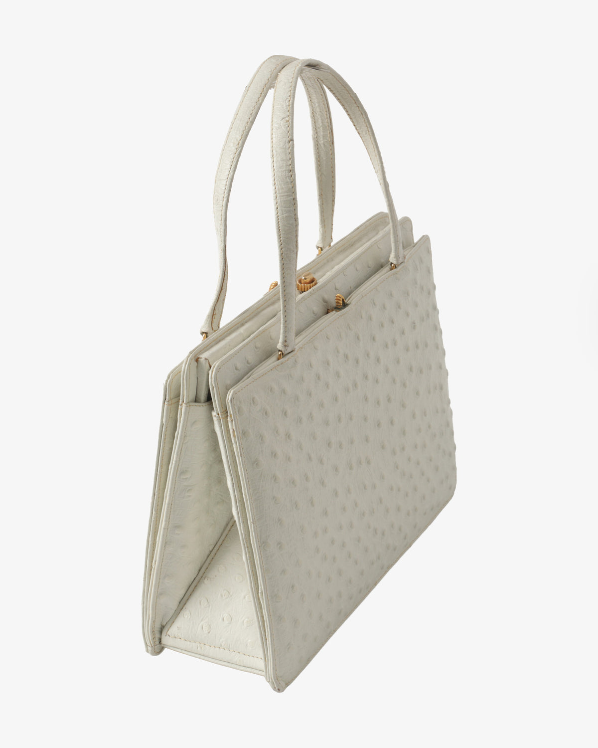 Vintage white ostrich handbag