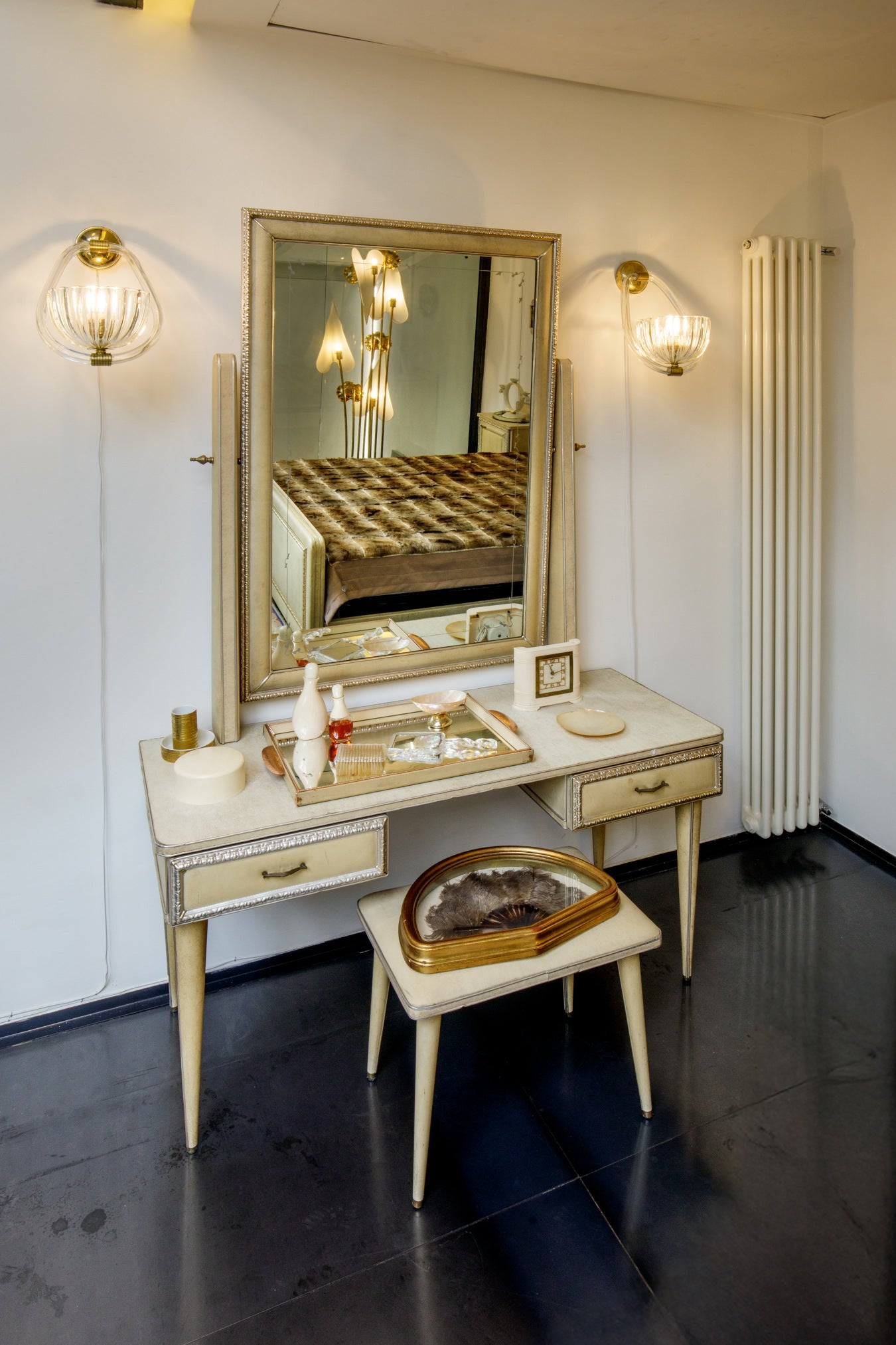 Dressing table with small bench Umberto Mascagni 50s