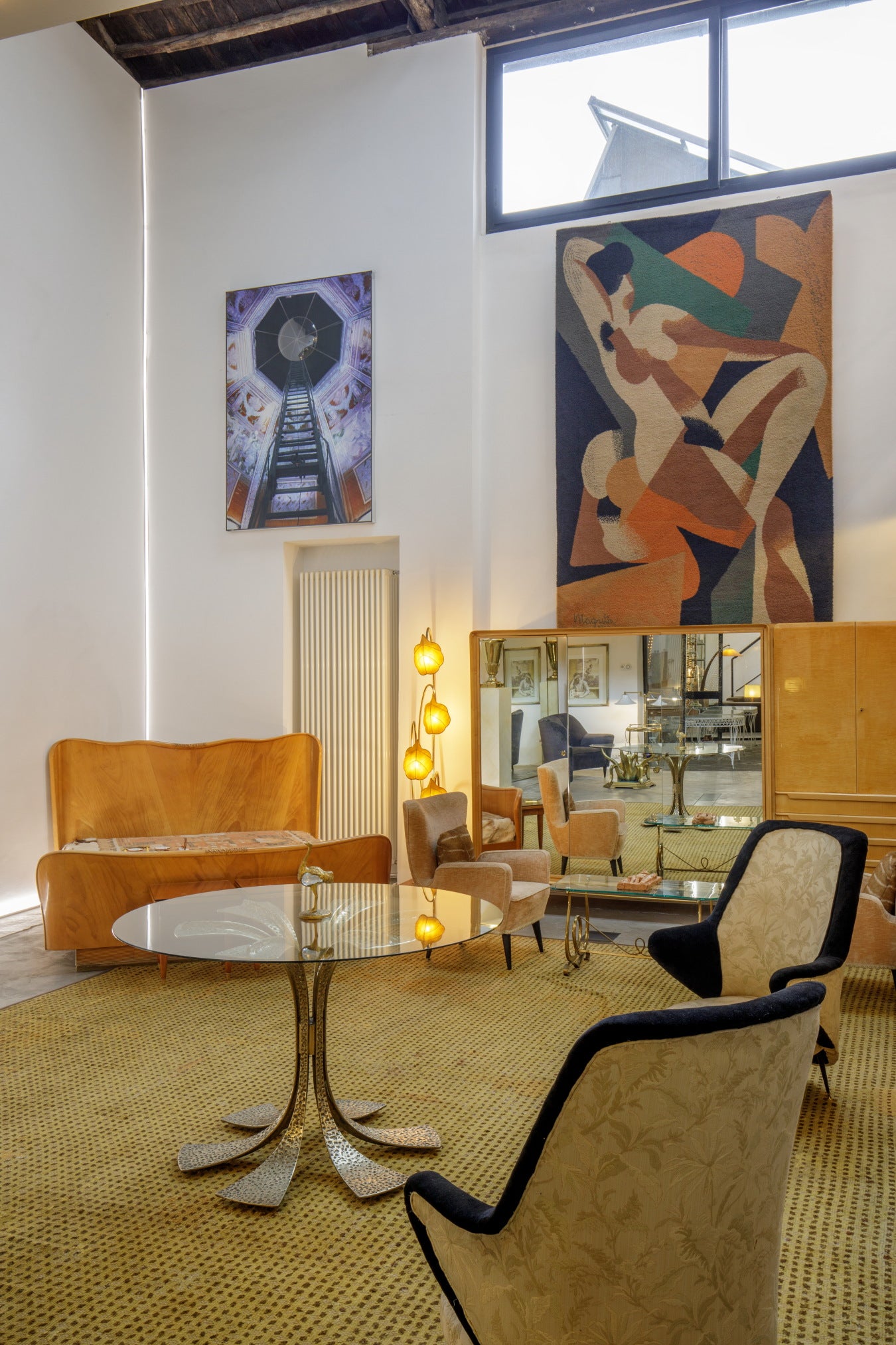 Double bed frame Osvaldo Borsani 60s