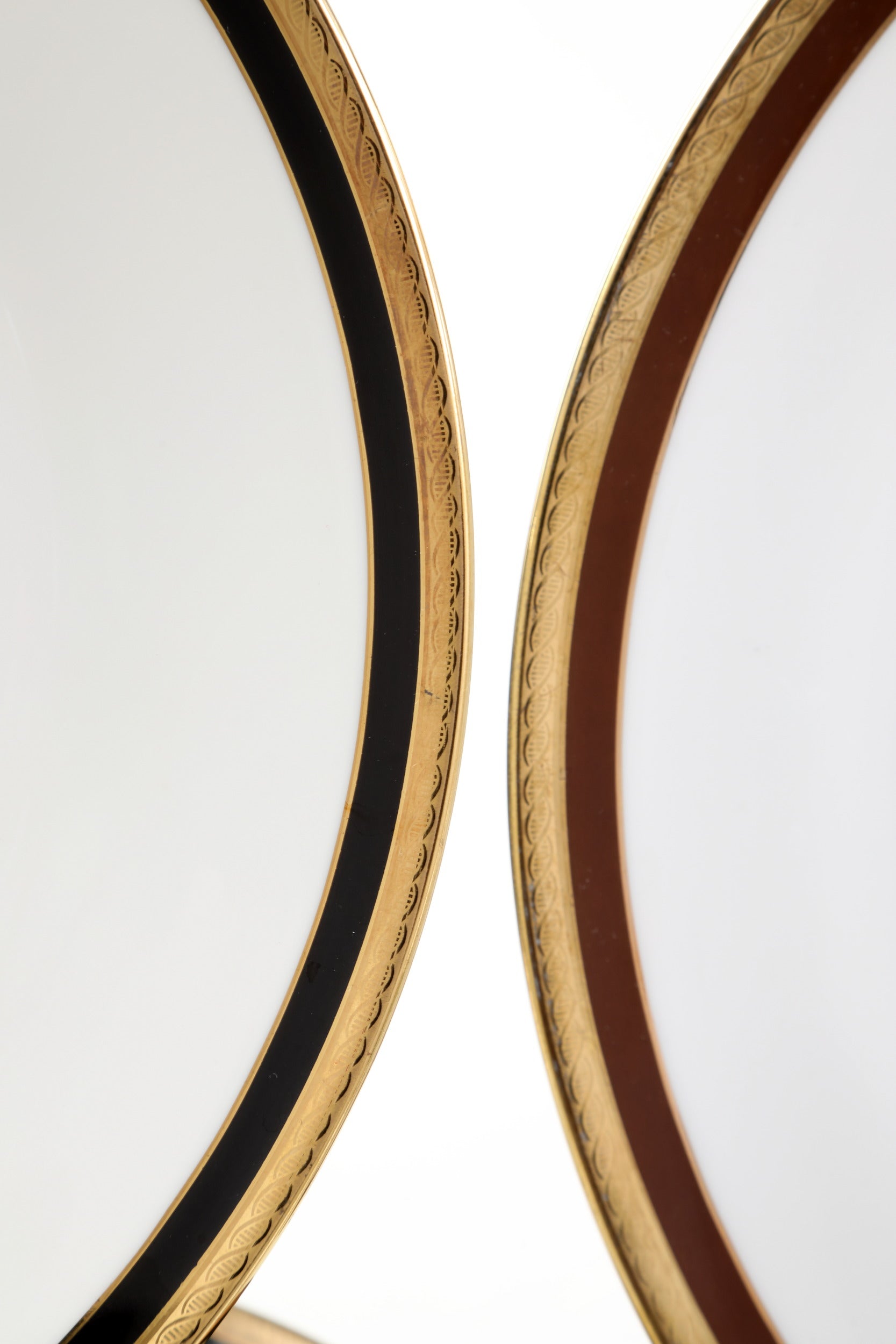 Ginori dinner set with black and gold edge