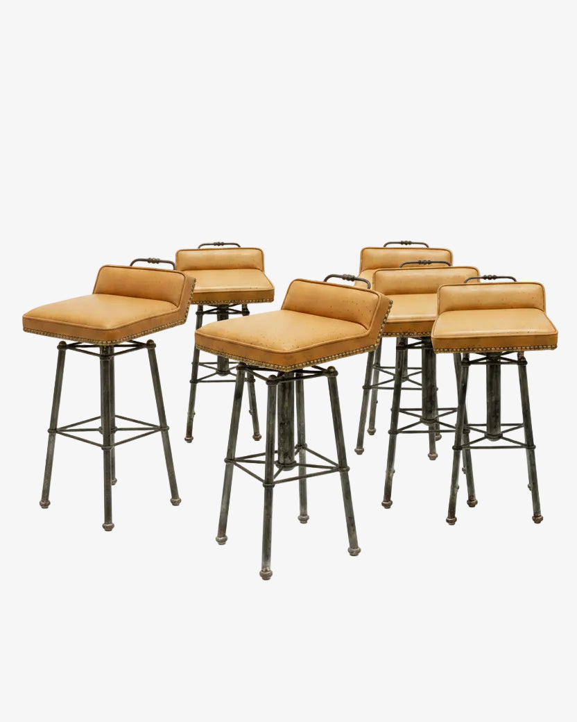 Six ostrich-like stools