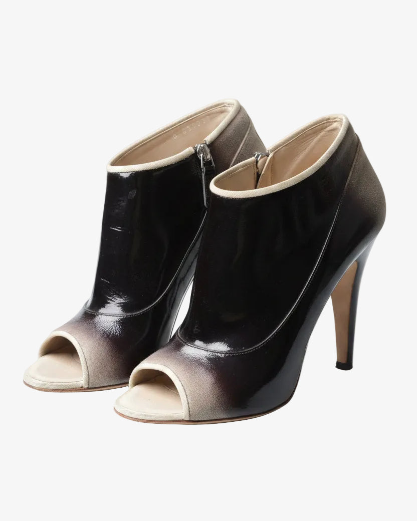 Ivory black Chanel ankle boot