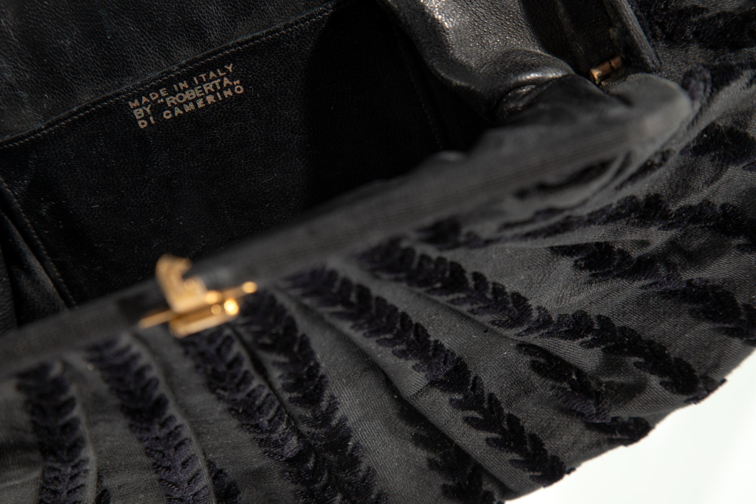 Roberta Di Camerino black dévoré velvet handbag
