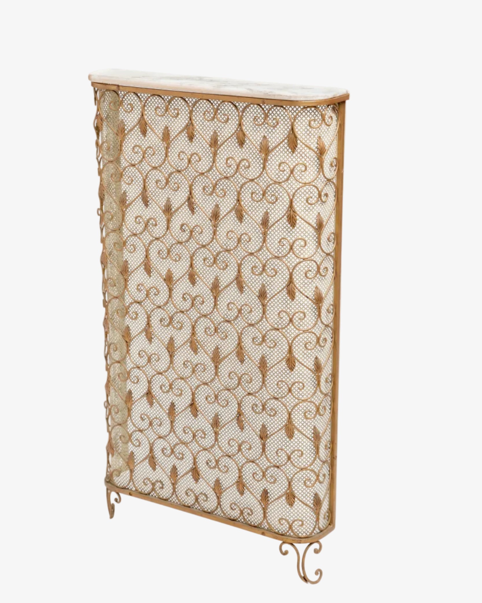 Radiator cover from the 60s, white marble top