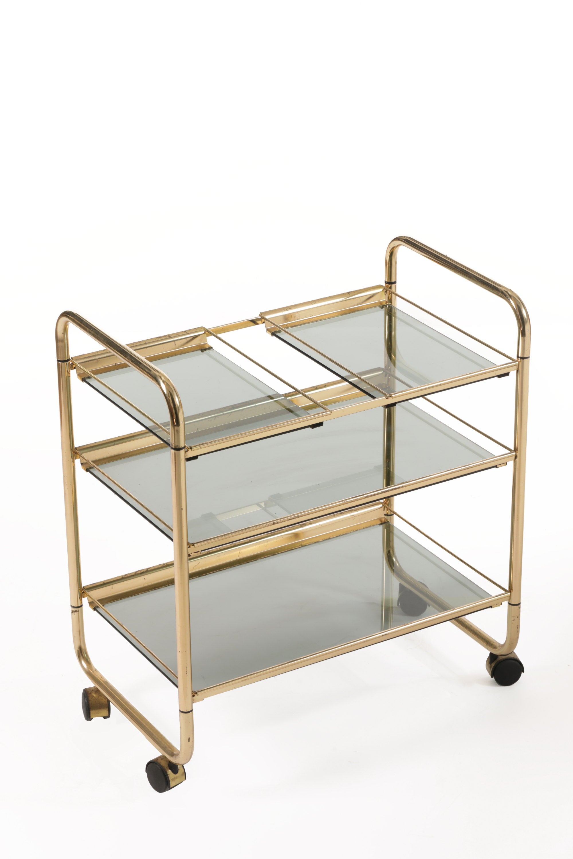 Brass trolley with removable trays 70s