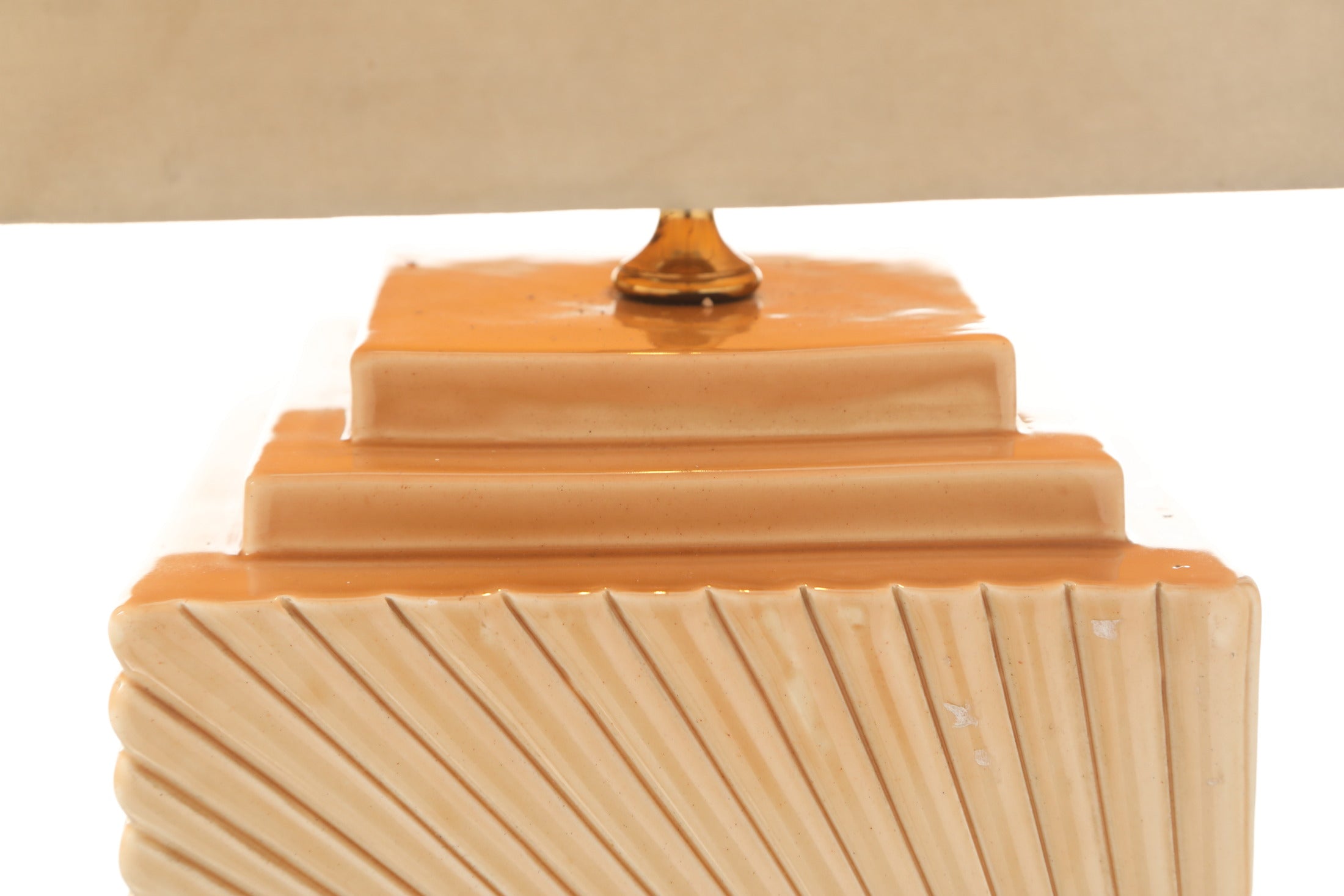 Orange ceramic table lamp from the 60s
