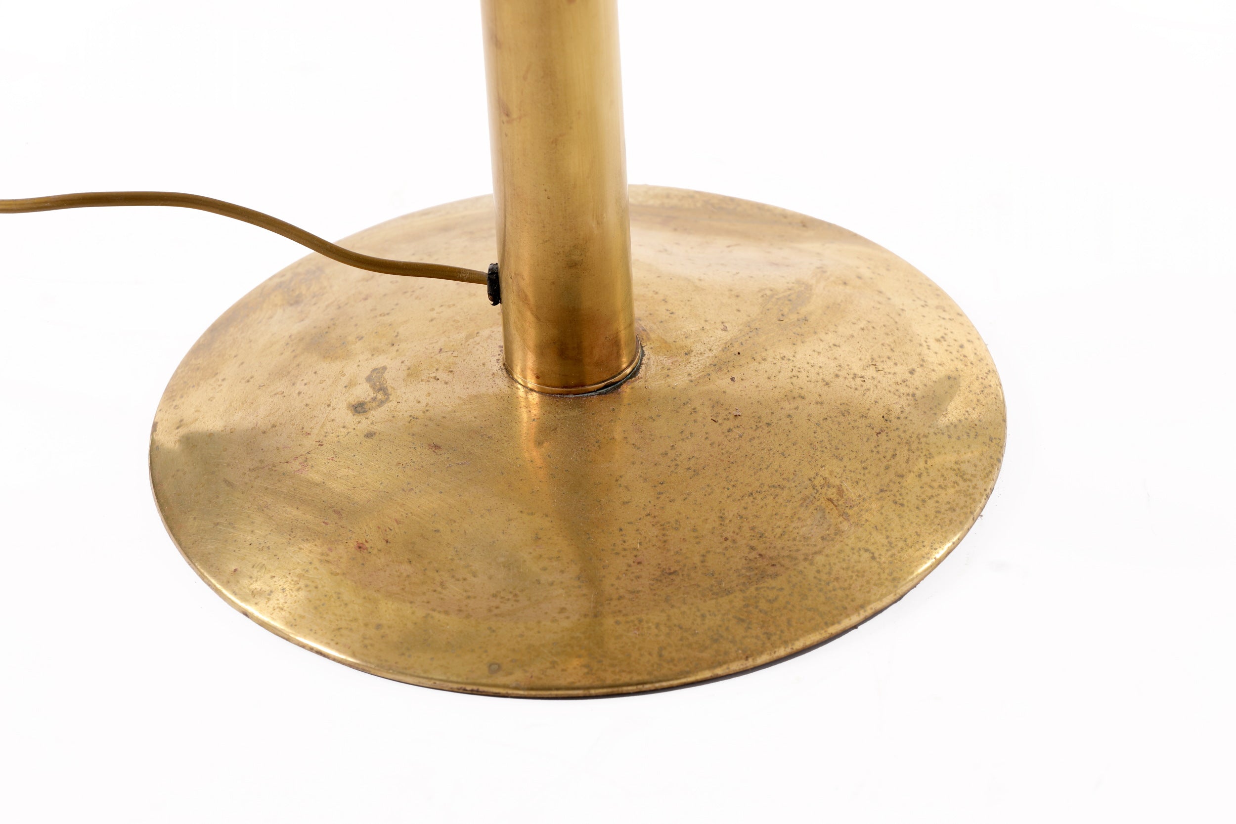 80s metal and brass flower floor lamp
