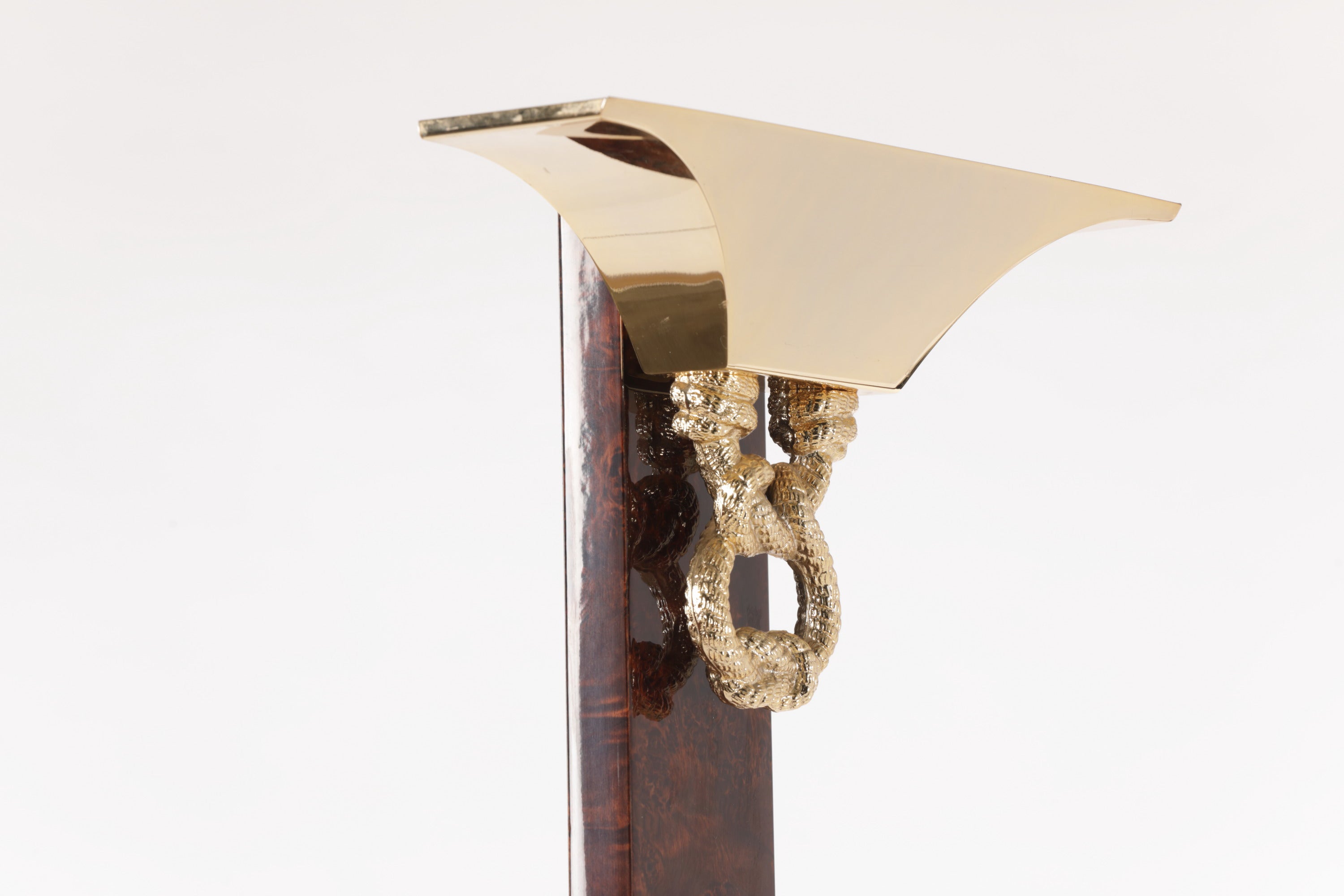 70's briar and brass lamp