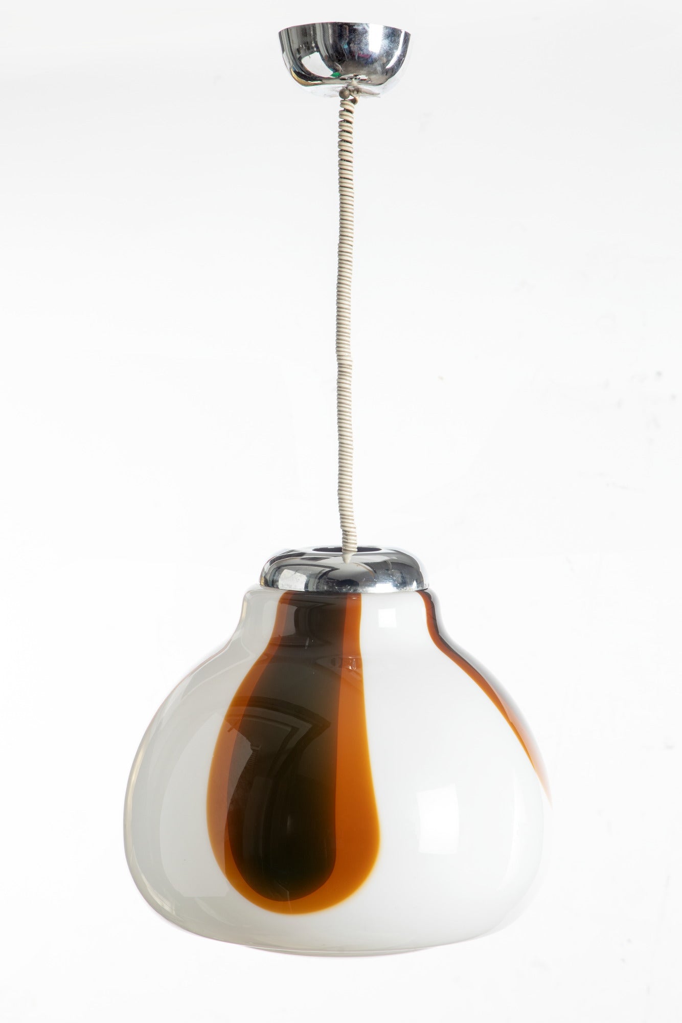 Lampadario anni 70 vetro opalino Murano