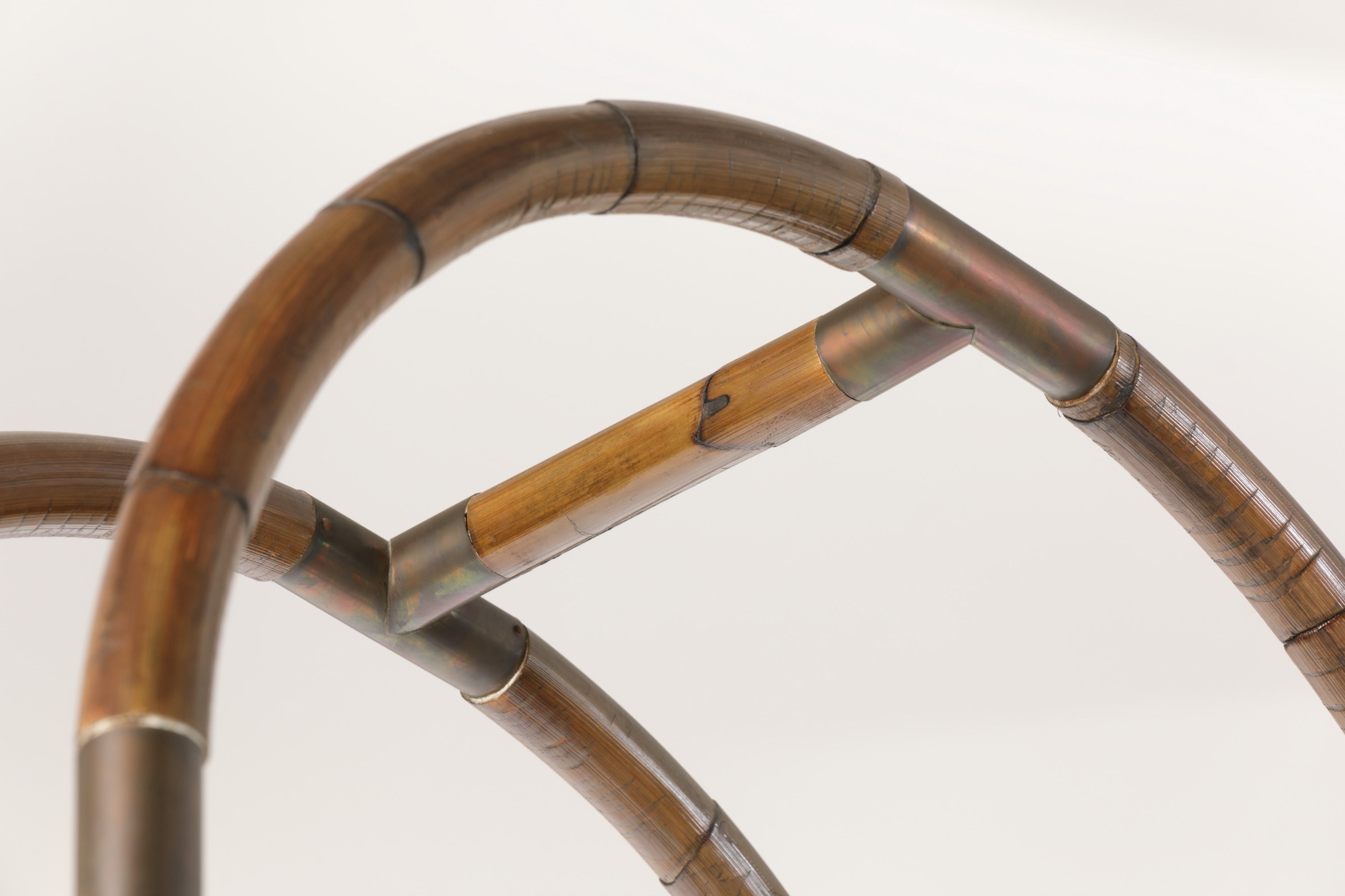 Bamboo and brass arch bookcase from the 70s