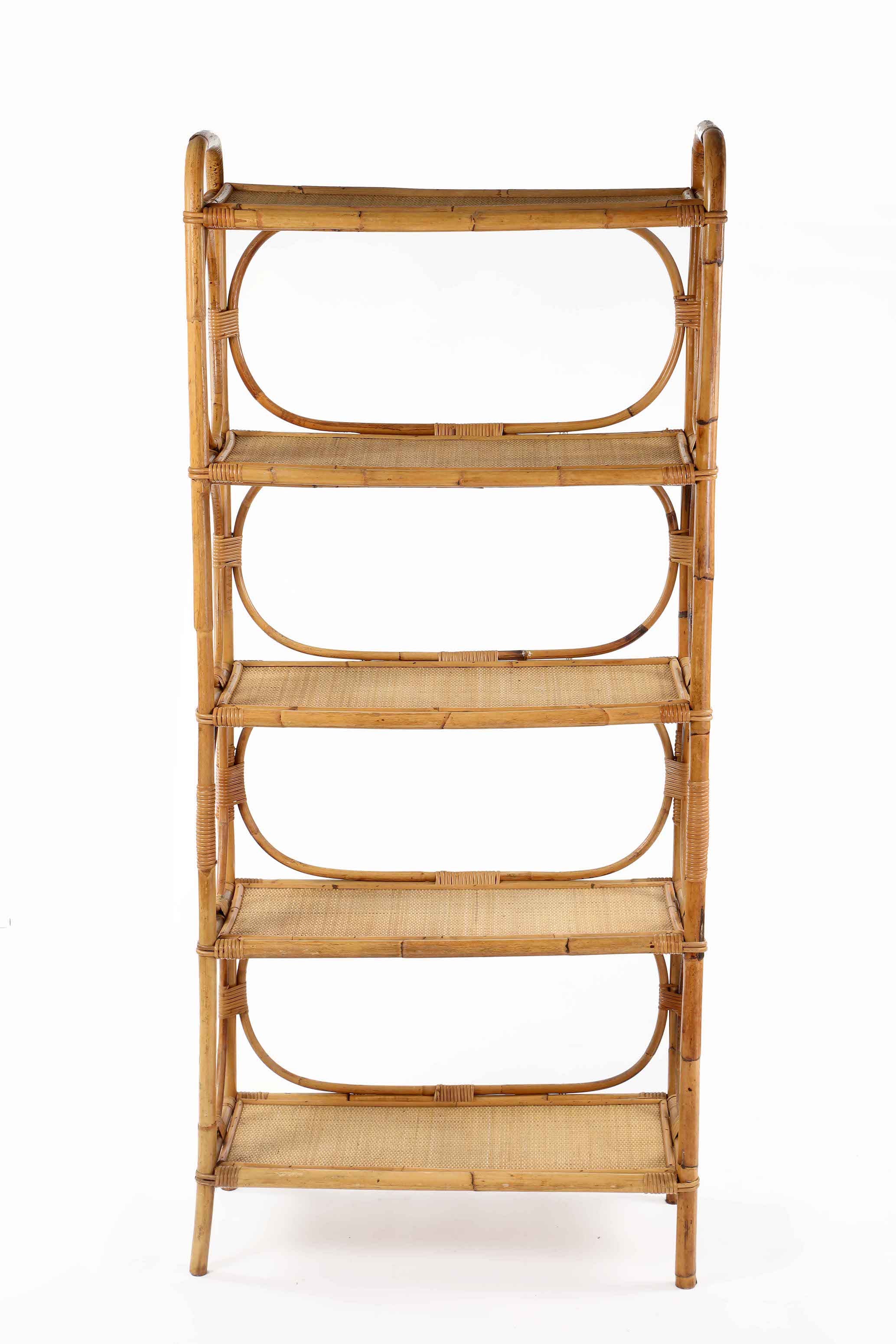 70s rattan outdoor bookcase