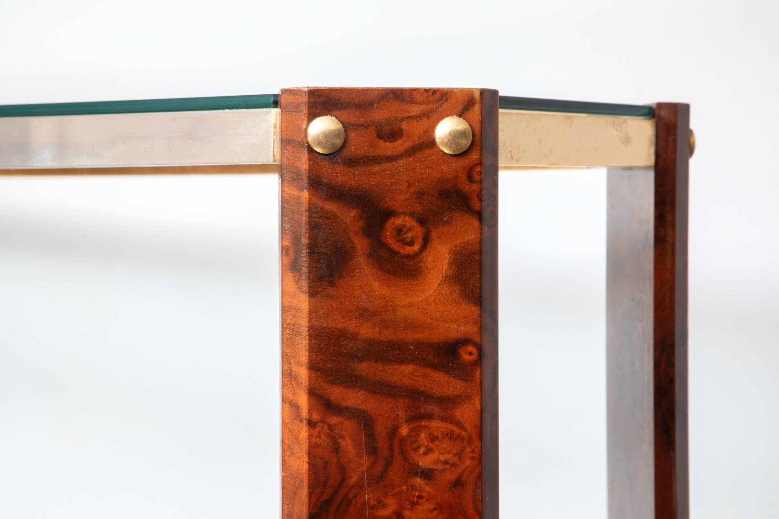 70s briar brass and crystal bookcase