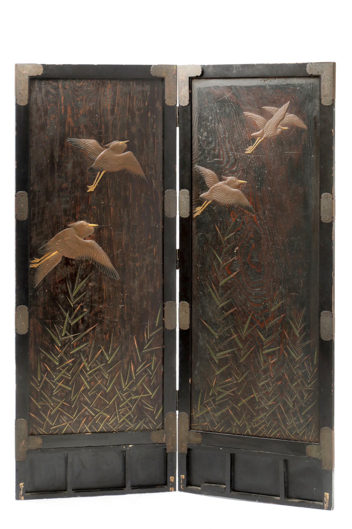 19th century Japanese lacquered screen