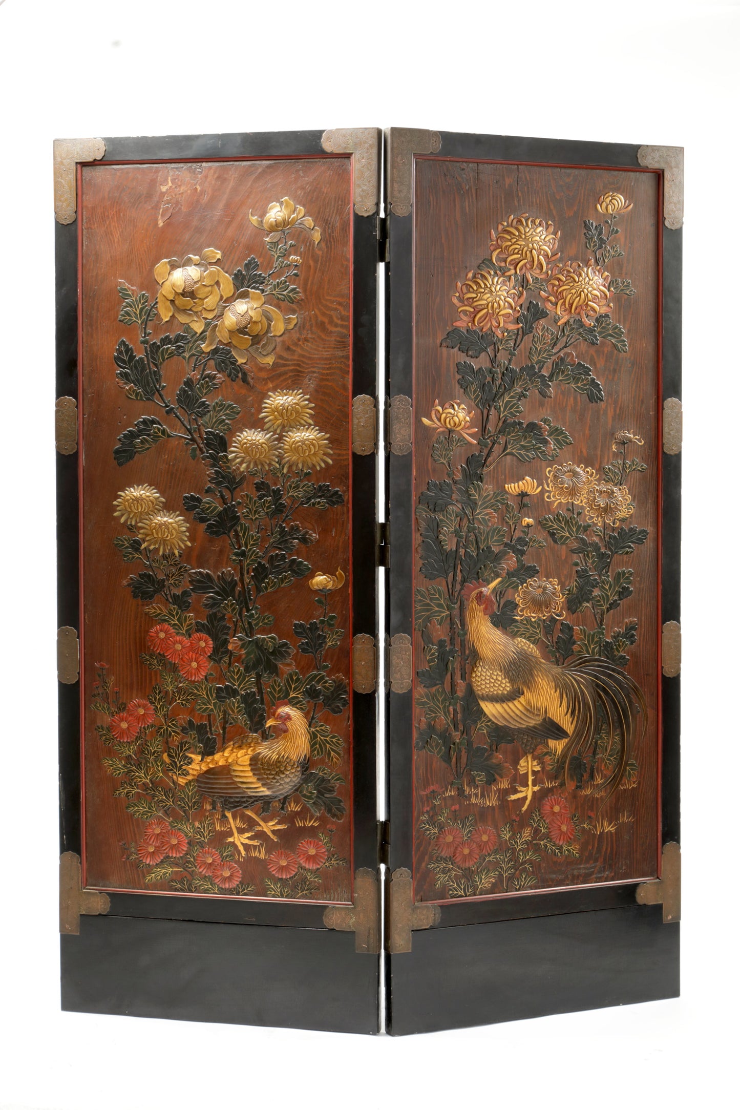 19th century Japanese lacquered screen