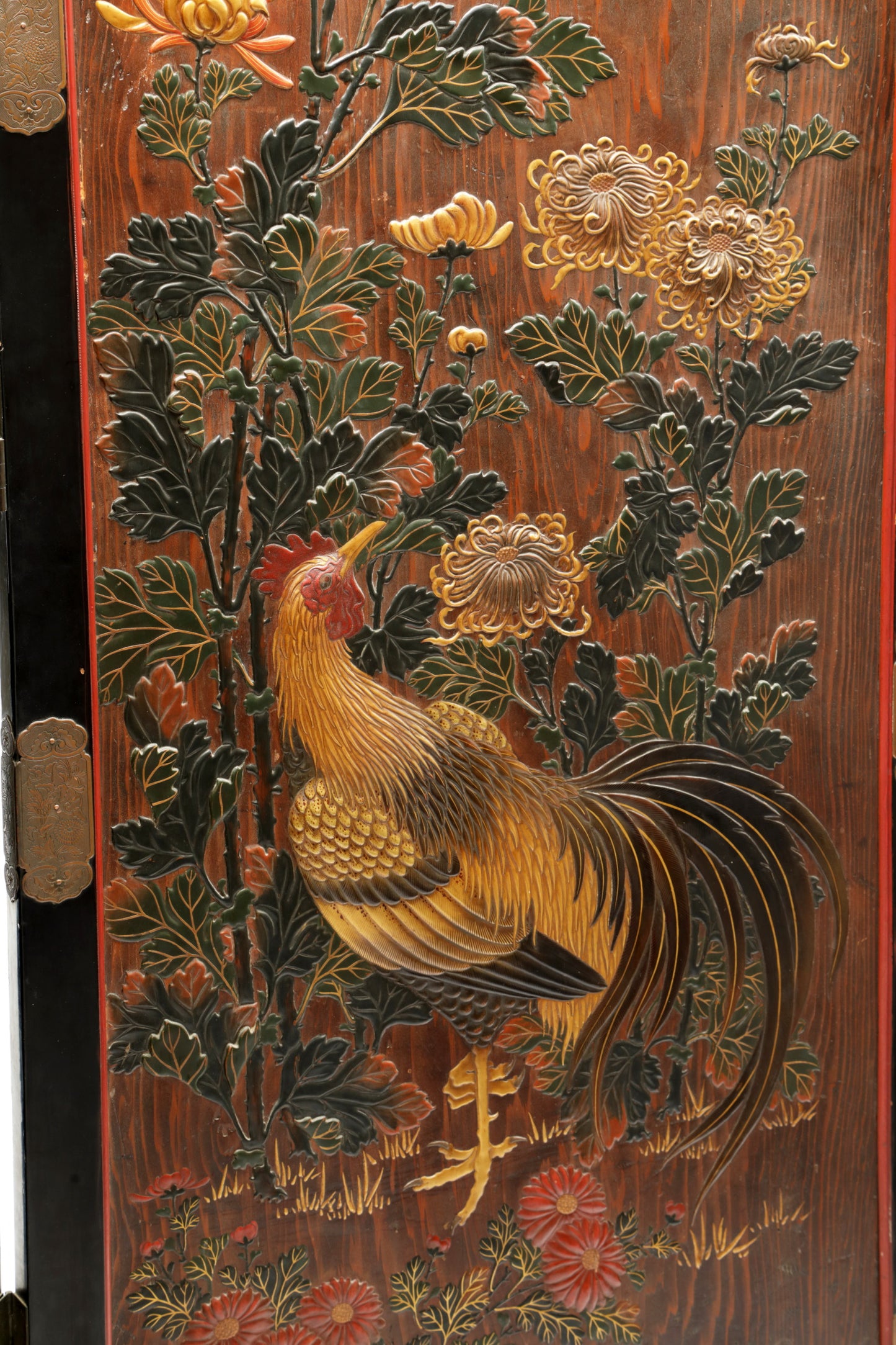 19th century Japanese lacquered screen