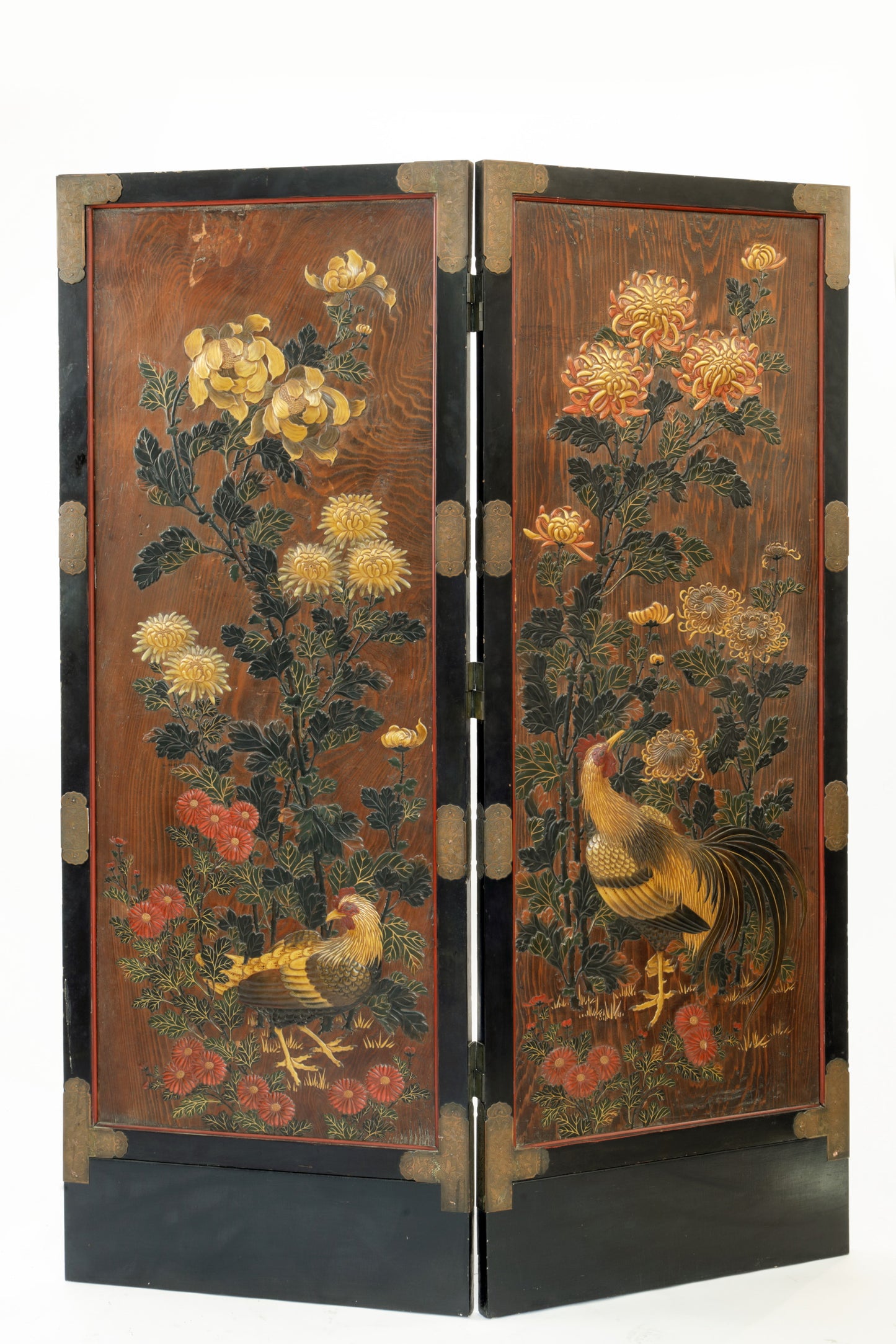 19th century Japanese lacquered screen
