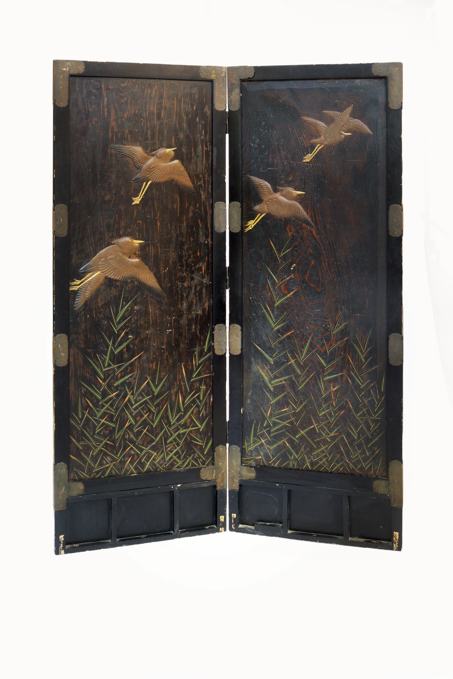 19th century Japanese lacquered screen