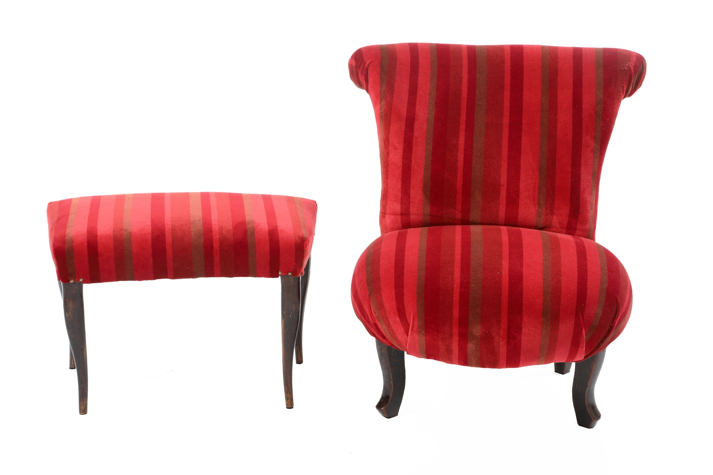 Small armchair with pouf from the 60s reinterpreted triplef