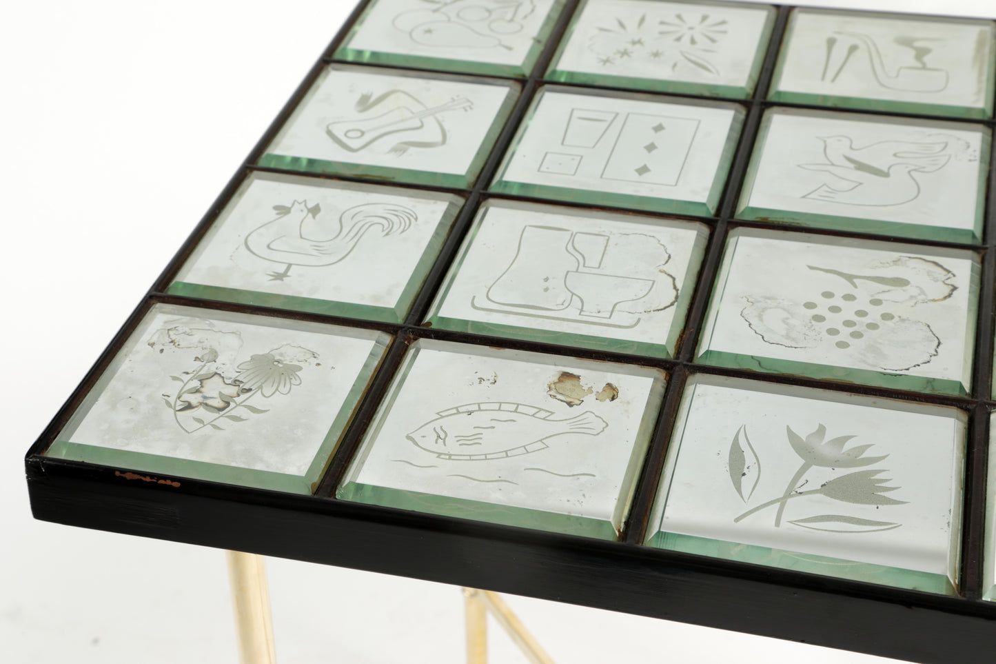 Small glass tile table from the 50s