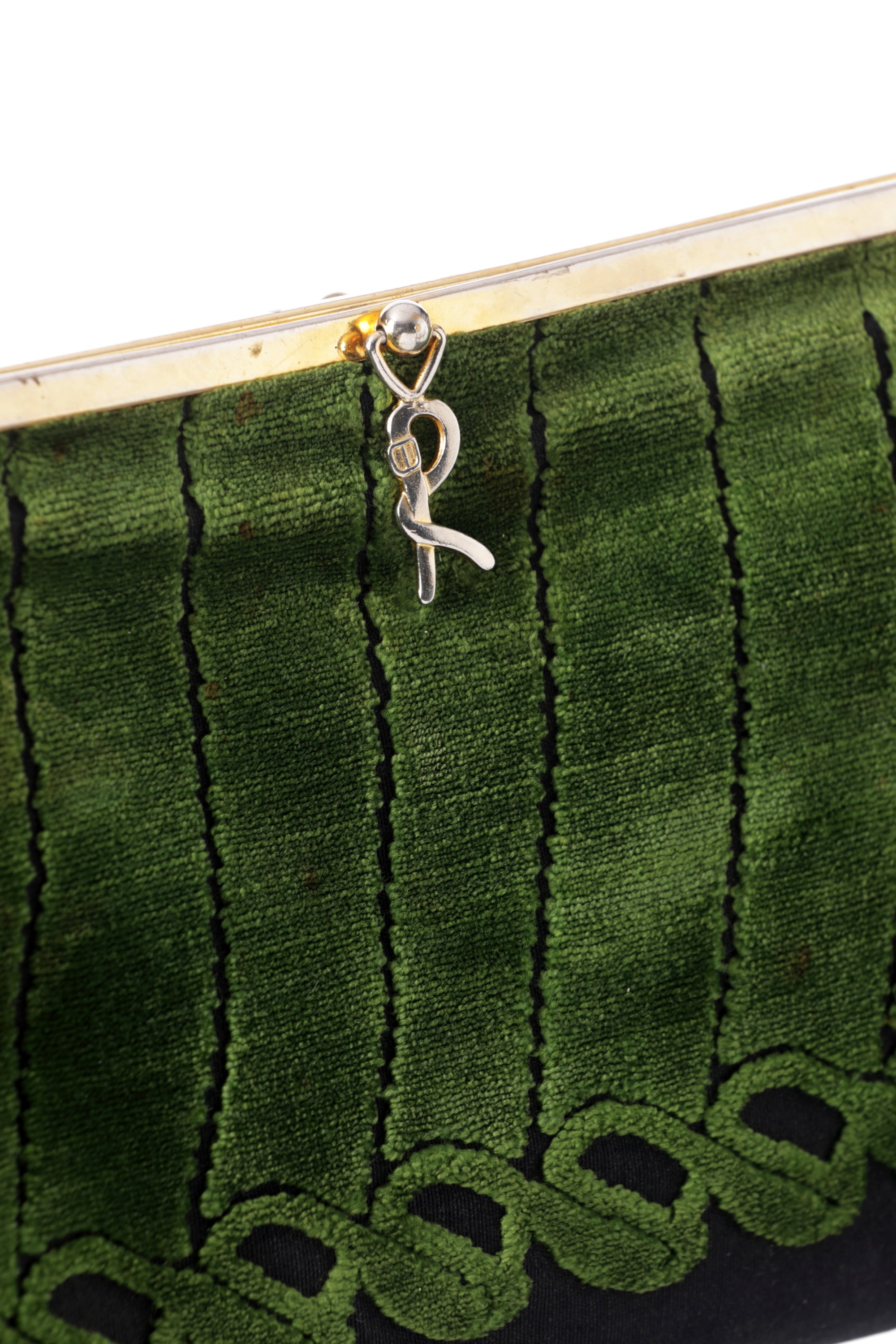 Roberta Di Camerino clutch bag with double green and black motif