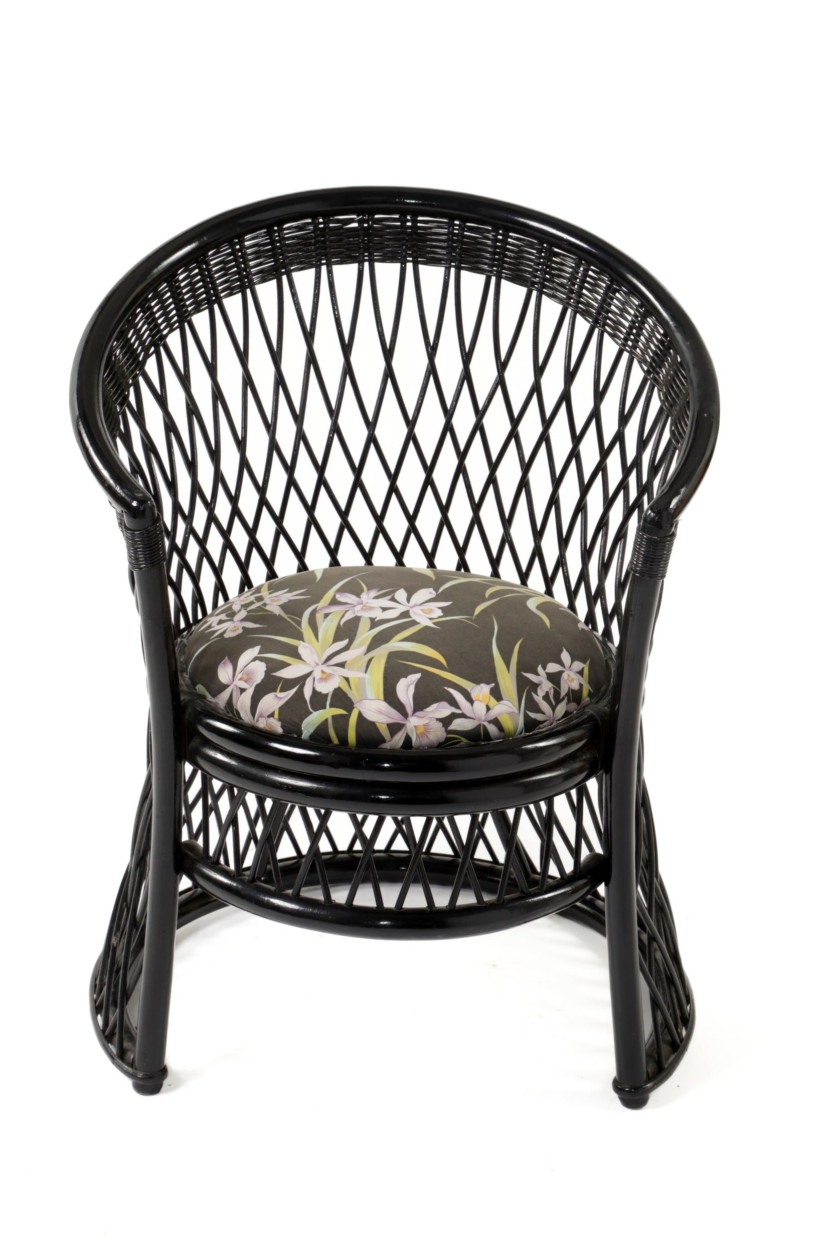 Black bamboo armchair 80s