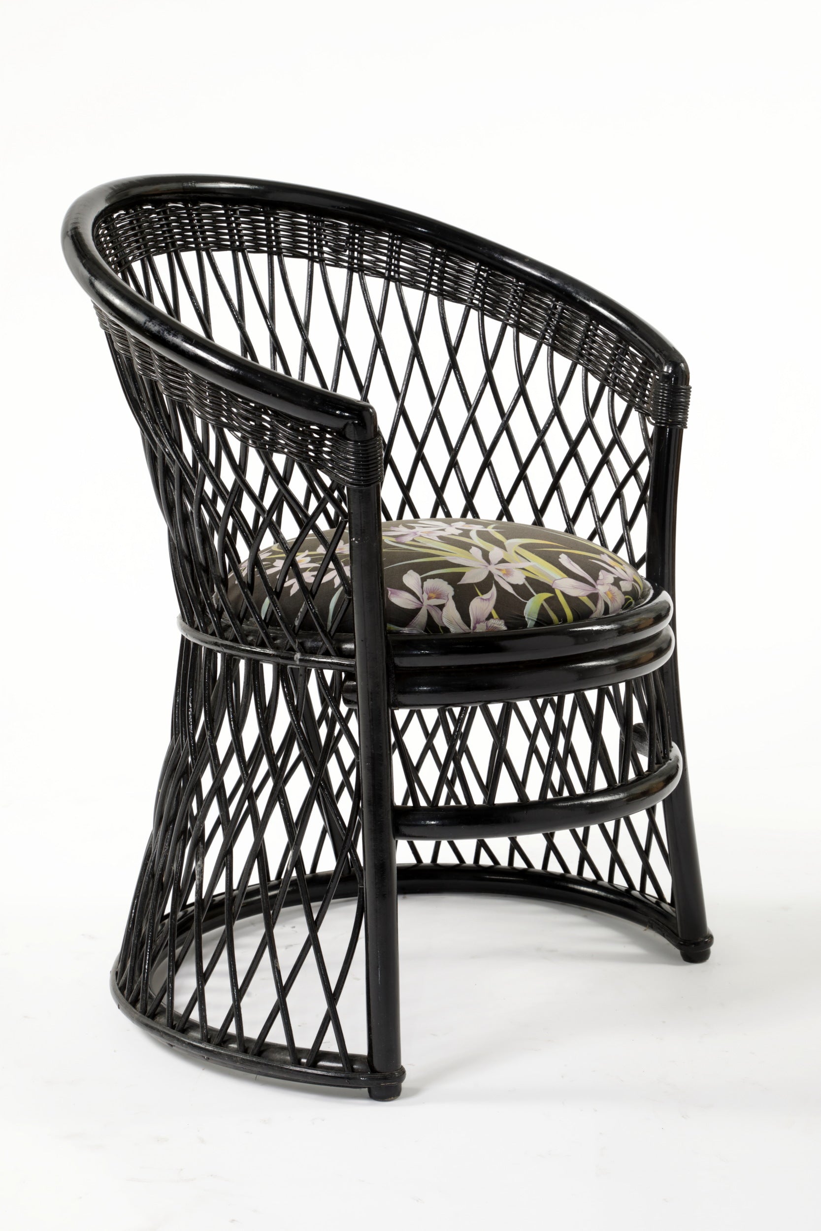 Black bamboo armchair 80s