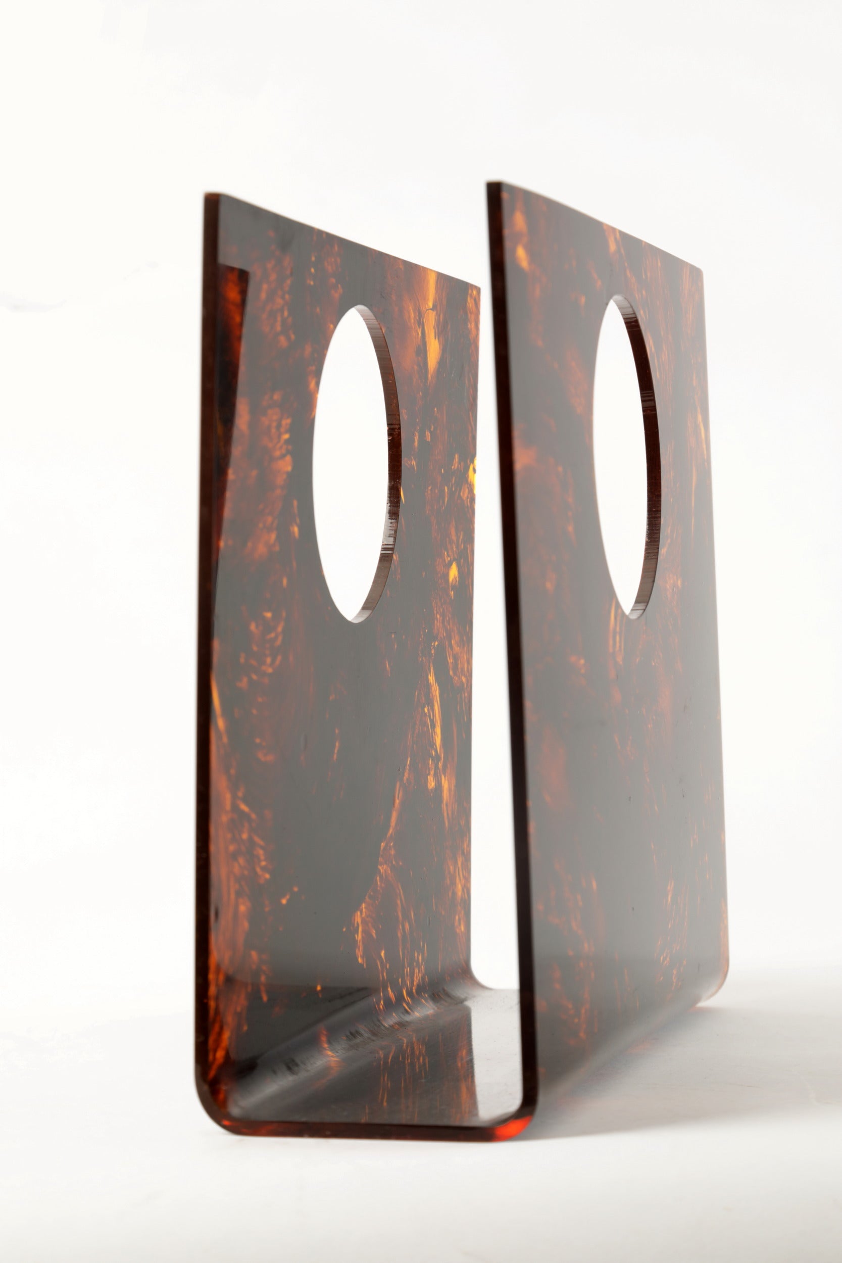 1970s tortoiseshell effect lucite magazine rack