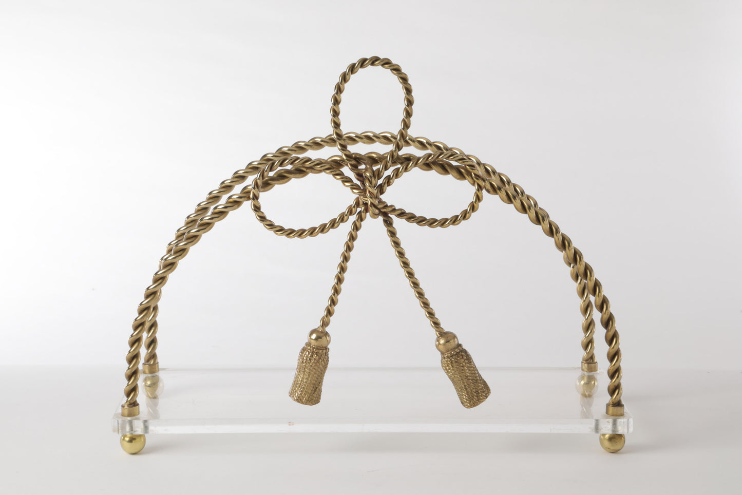 Porta riviste ottone e plexiglass anni 70