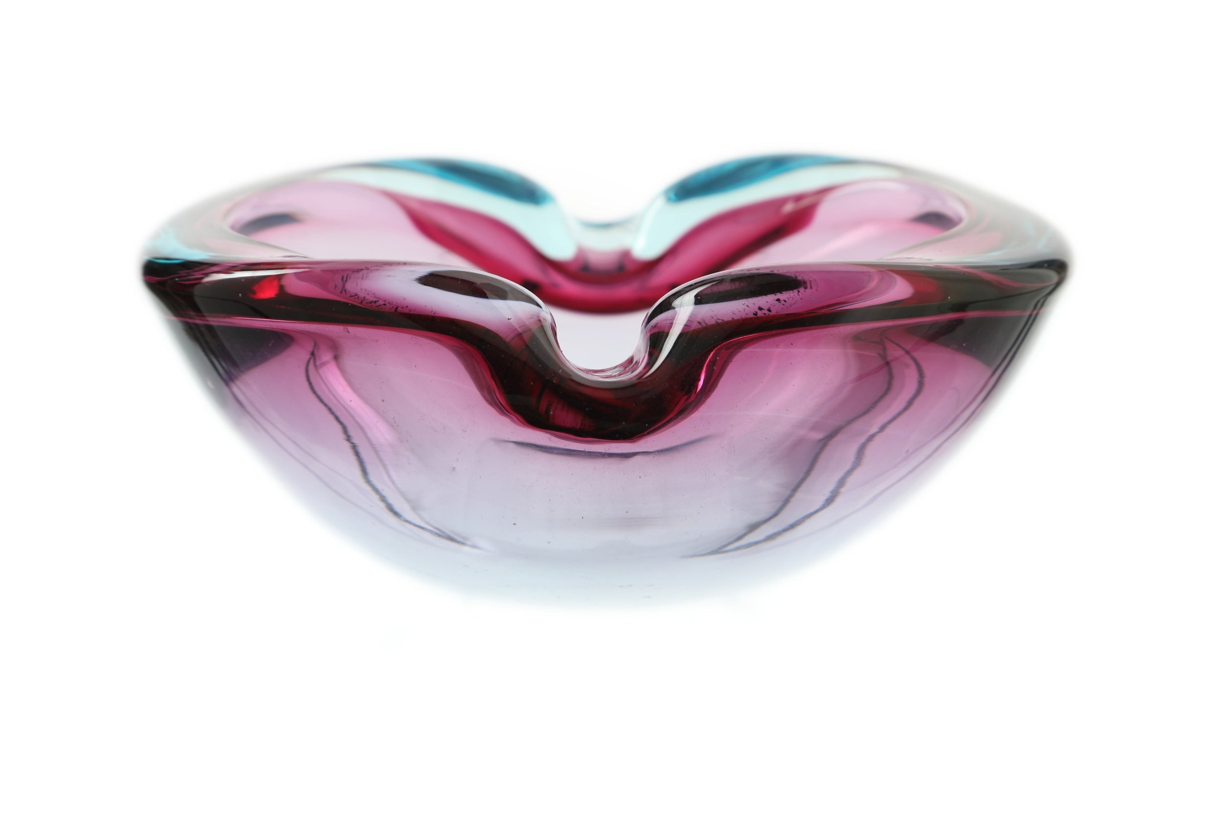 Purple submerged Murano glass ashtray