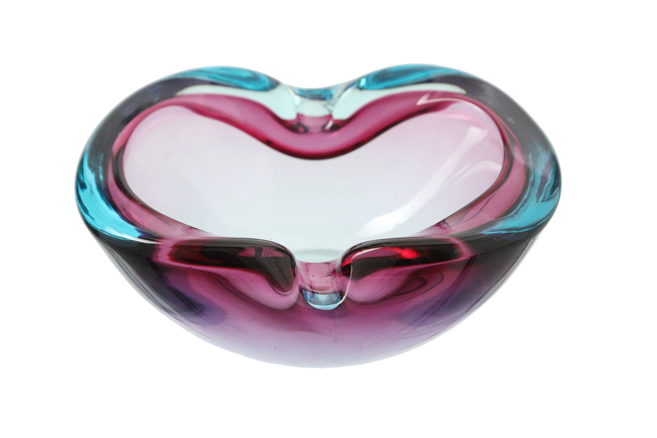 Purple submerged Murano glass ashtray