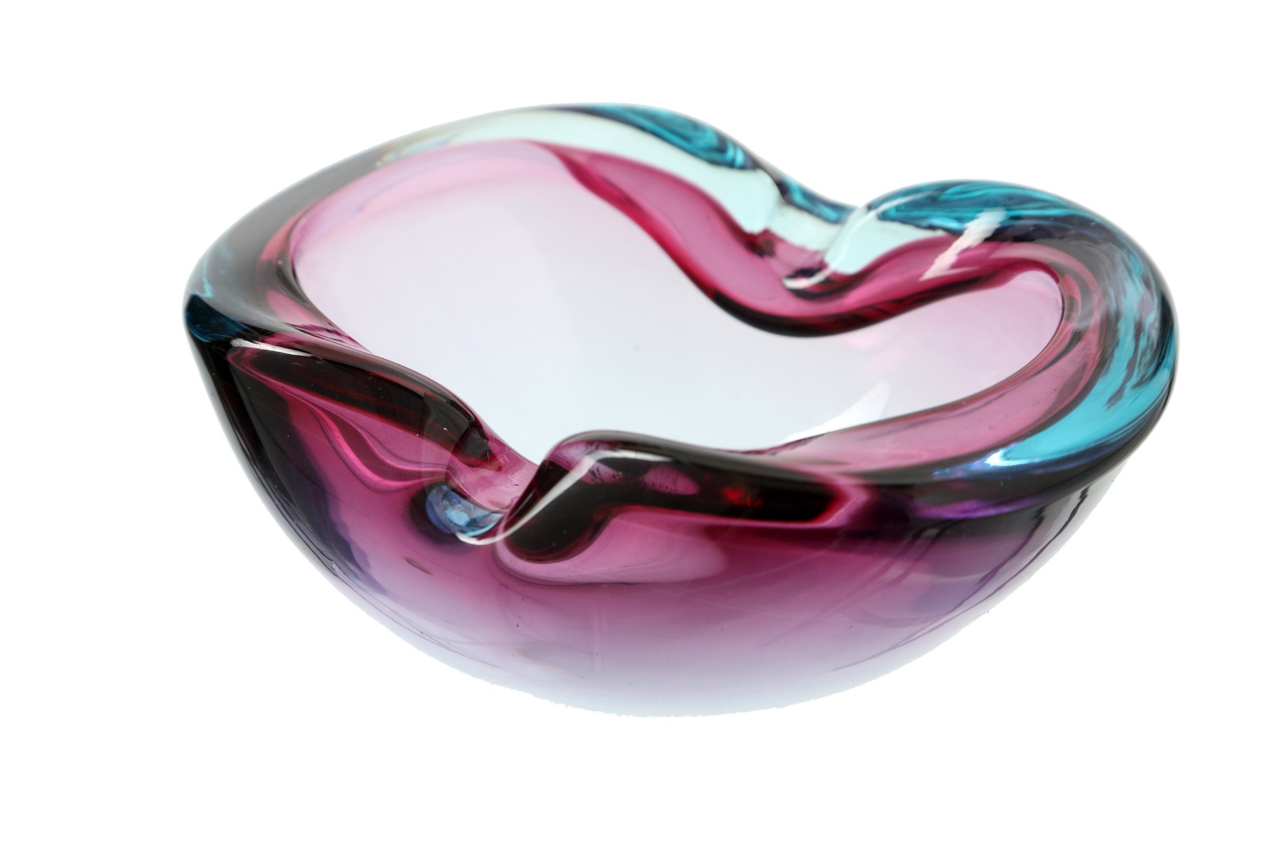 Purple submerged Murano glass ashtray