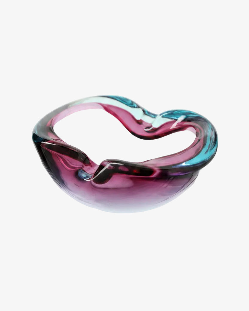 Purple submerged Murano glass ashtray