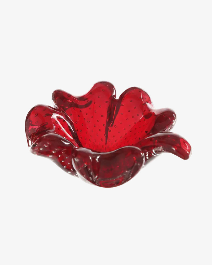 Ruby Murano glass ashtray from the 70s